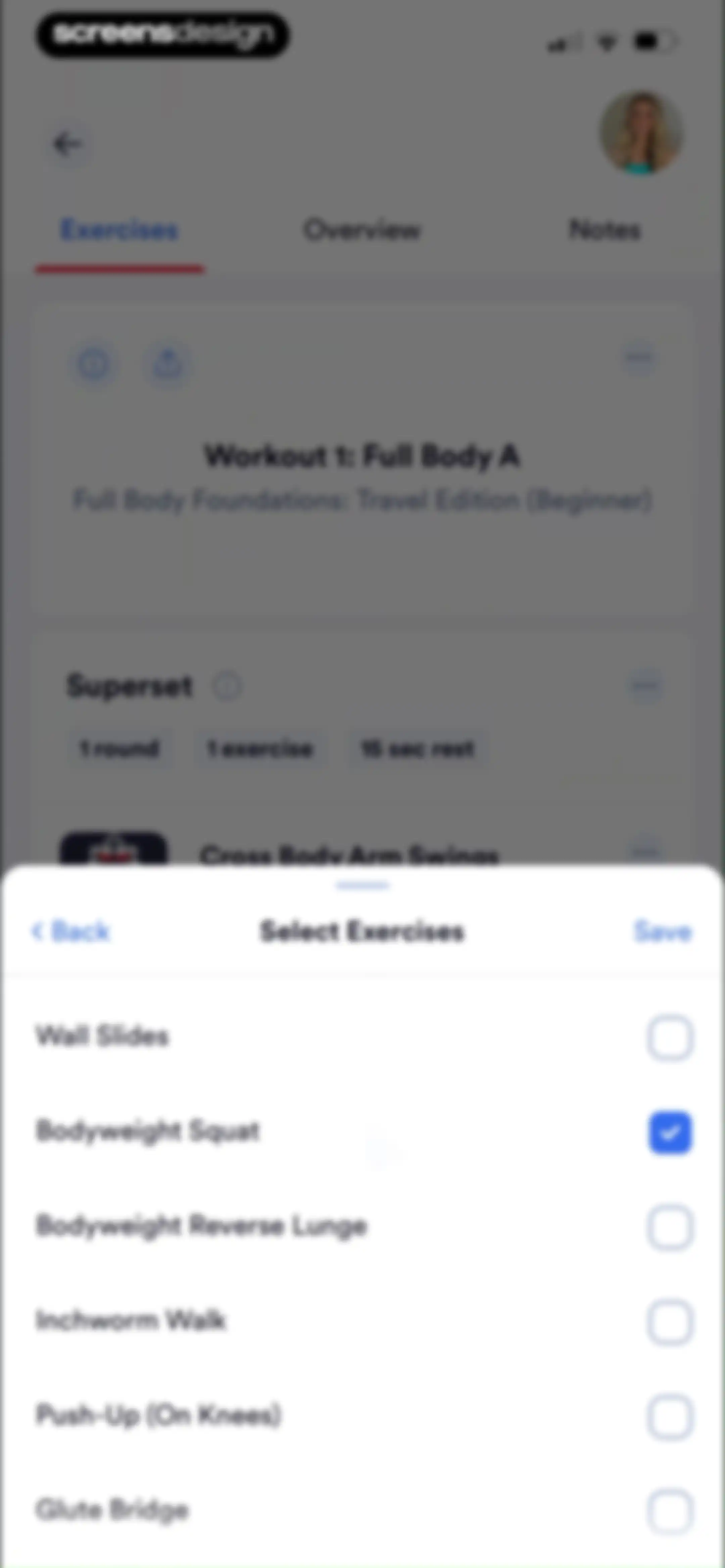Caliber: Strength Training screen 143