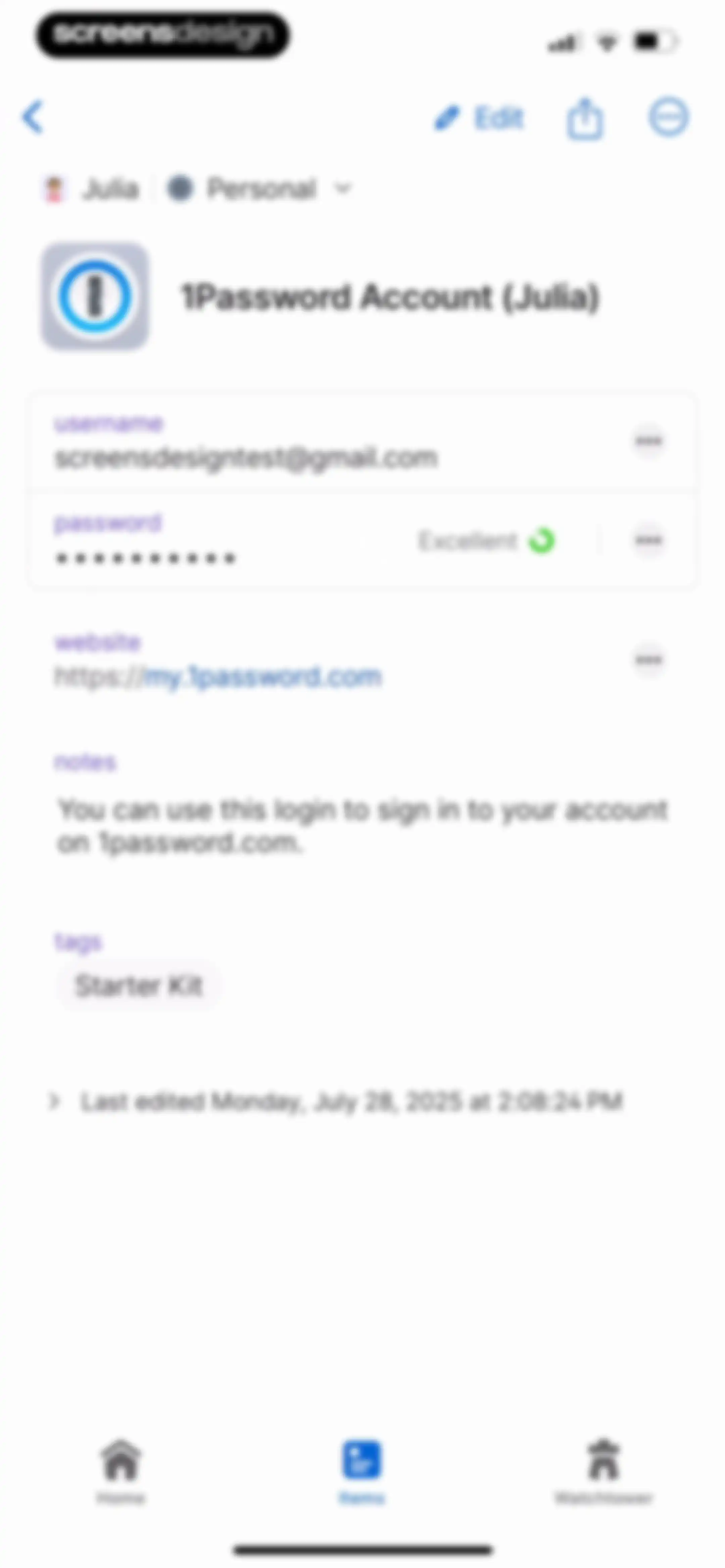 1Password: Password Manager screen 117