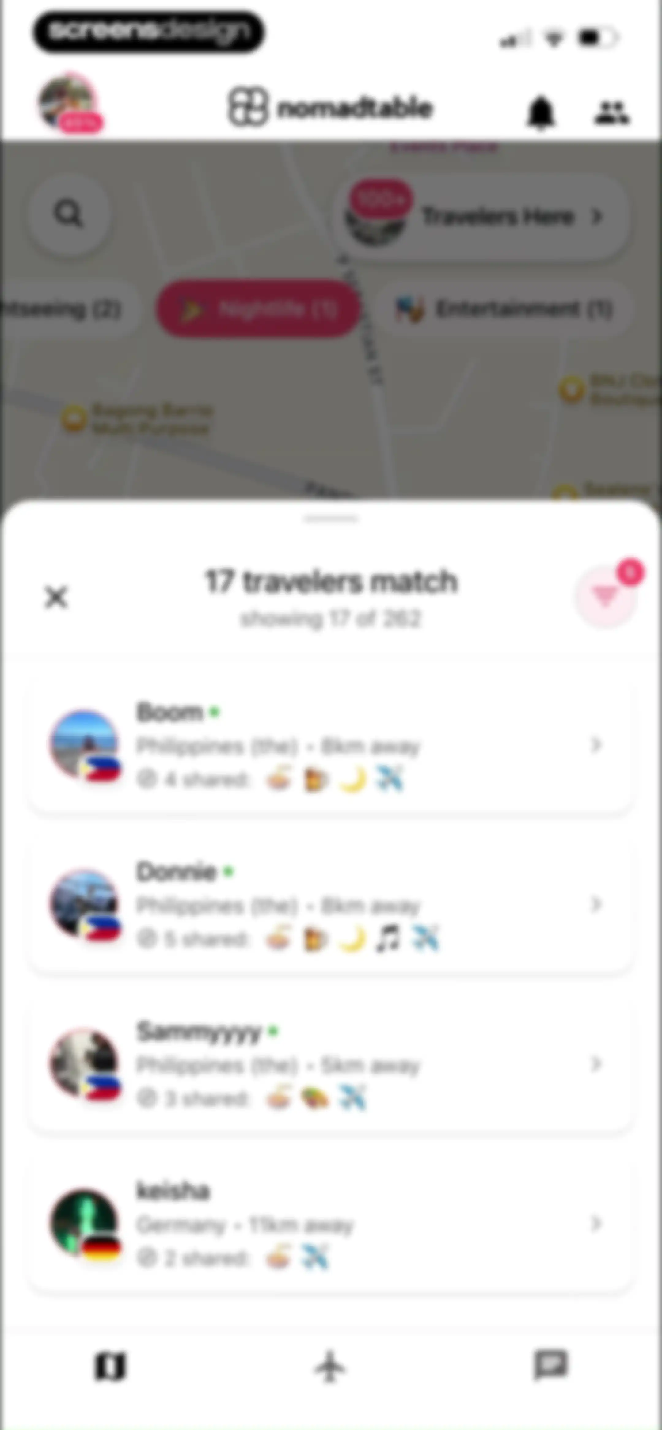 nomadtable: travel friends screen 91