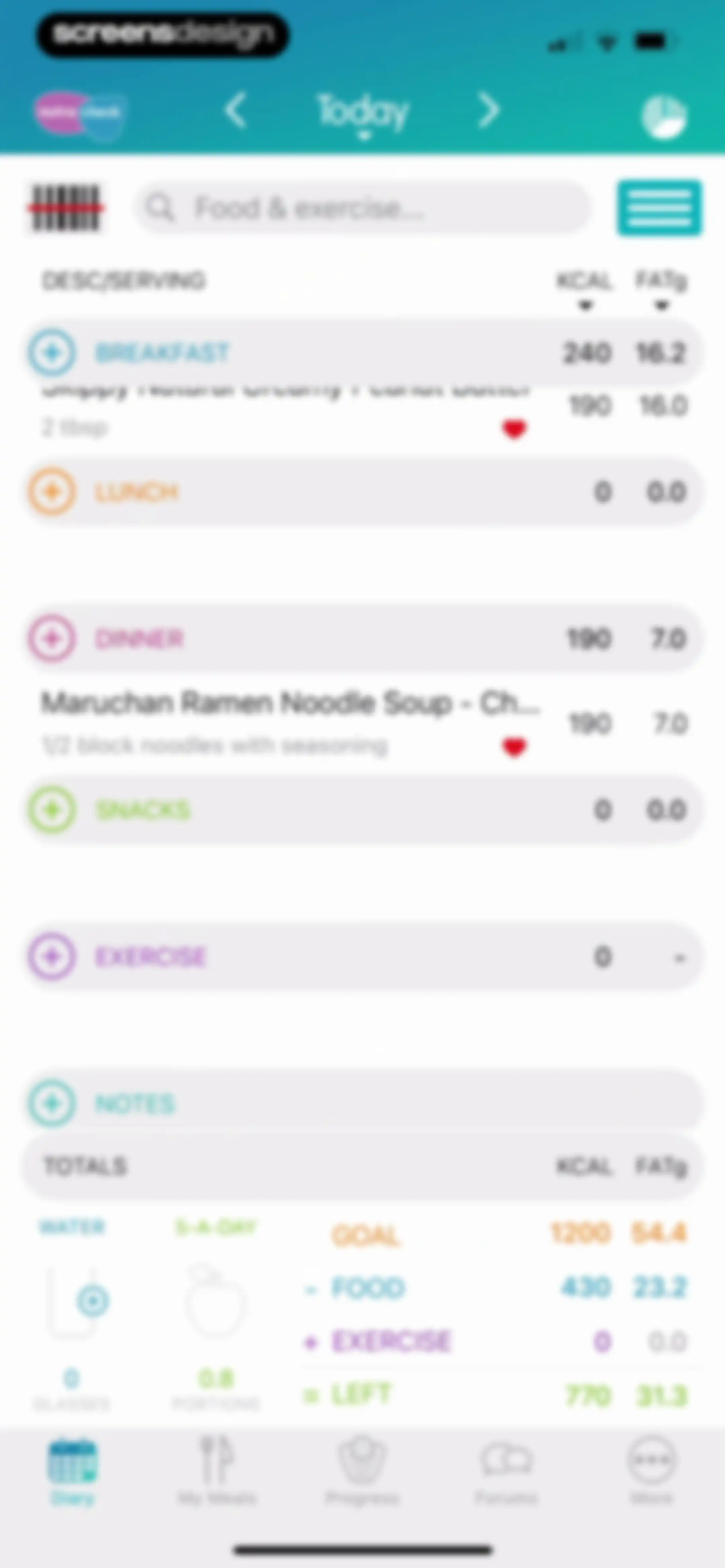 Calorie Counter + screen 45