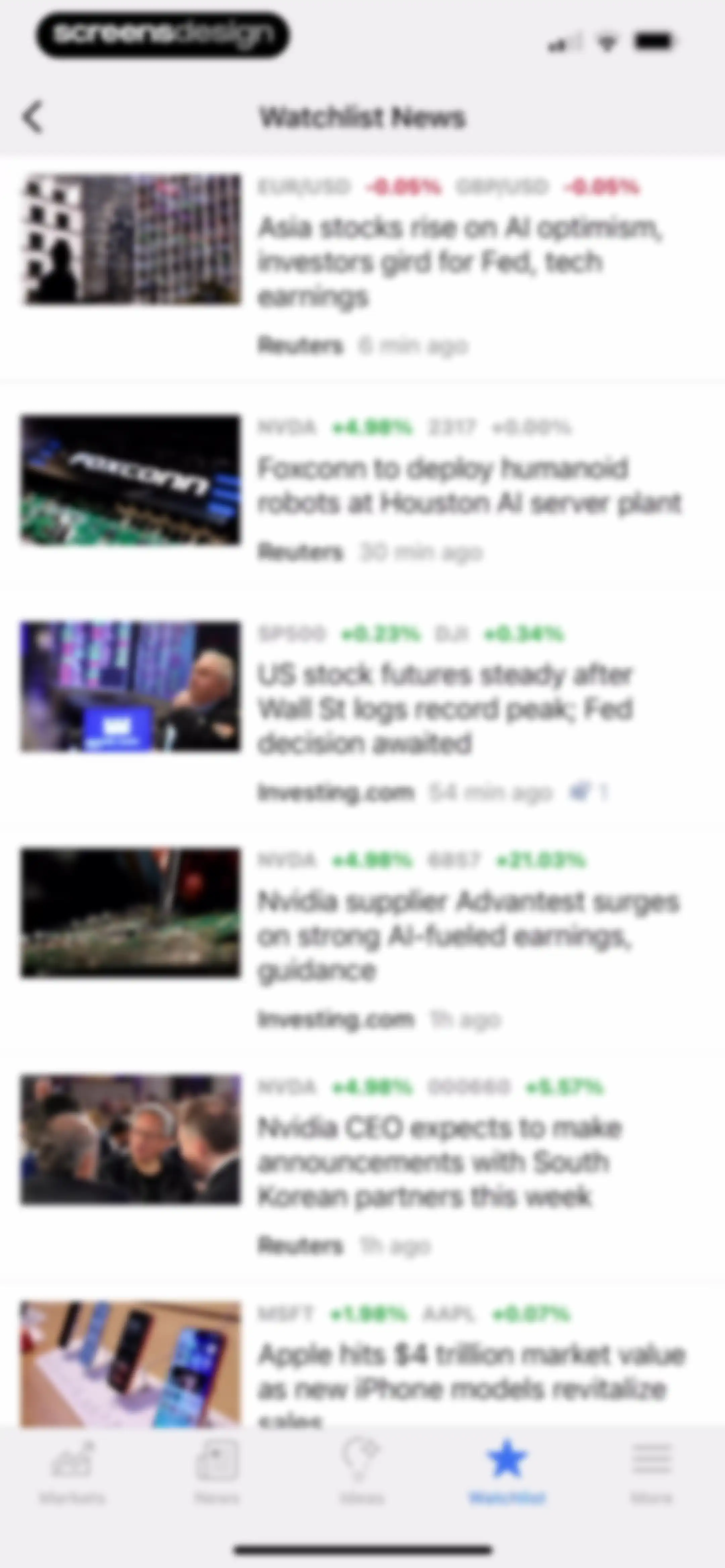 Investing.com: Stock Market screen 116