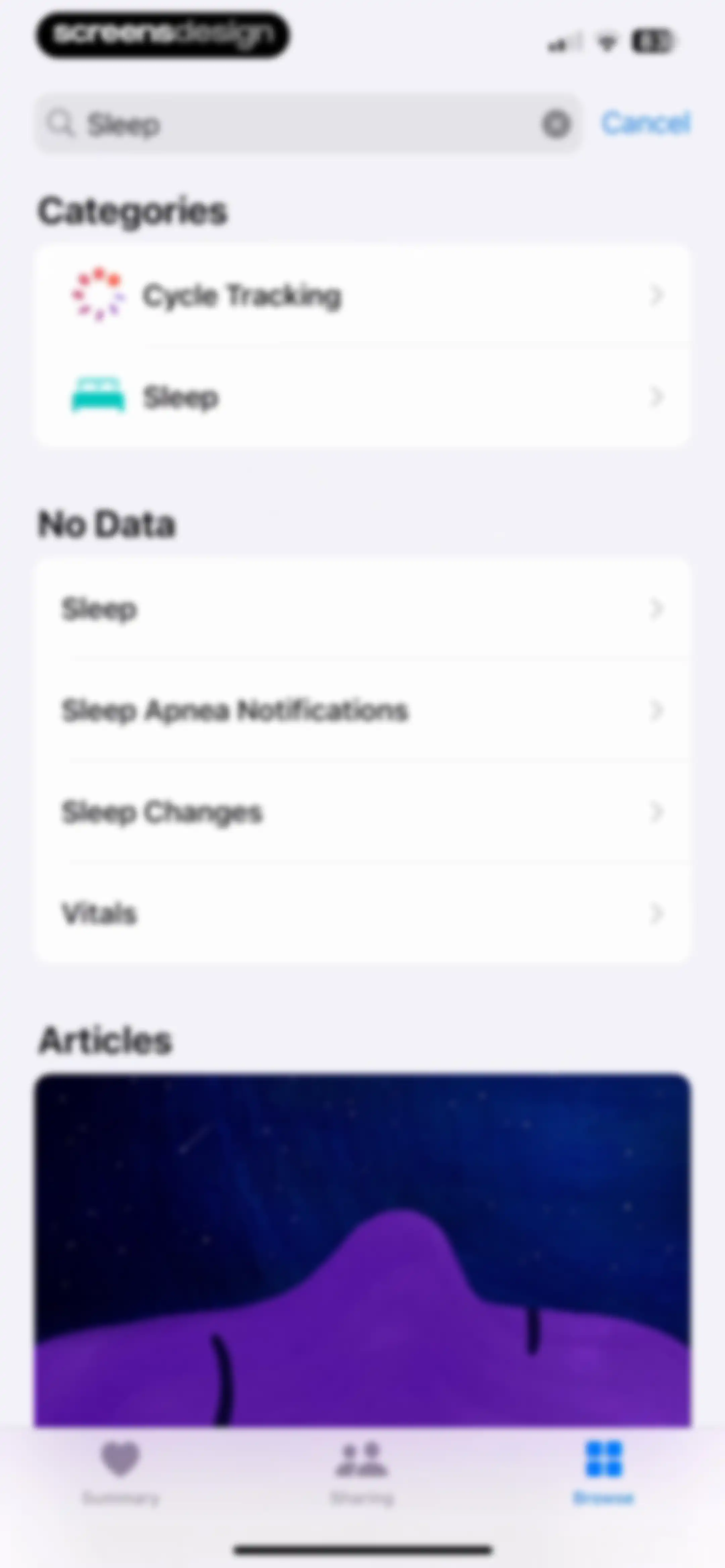 Apple Health screen 181