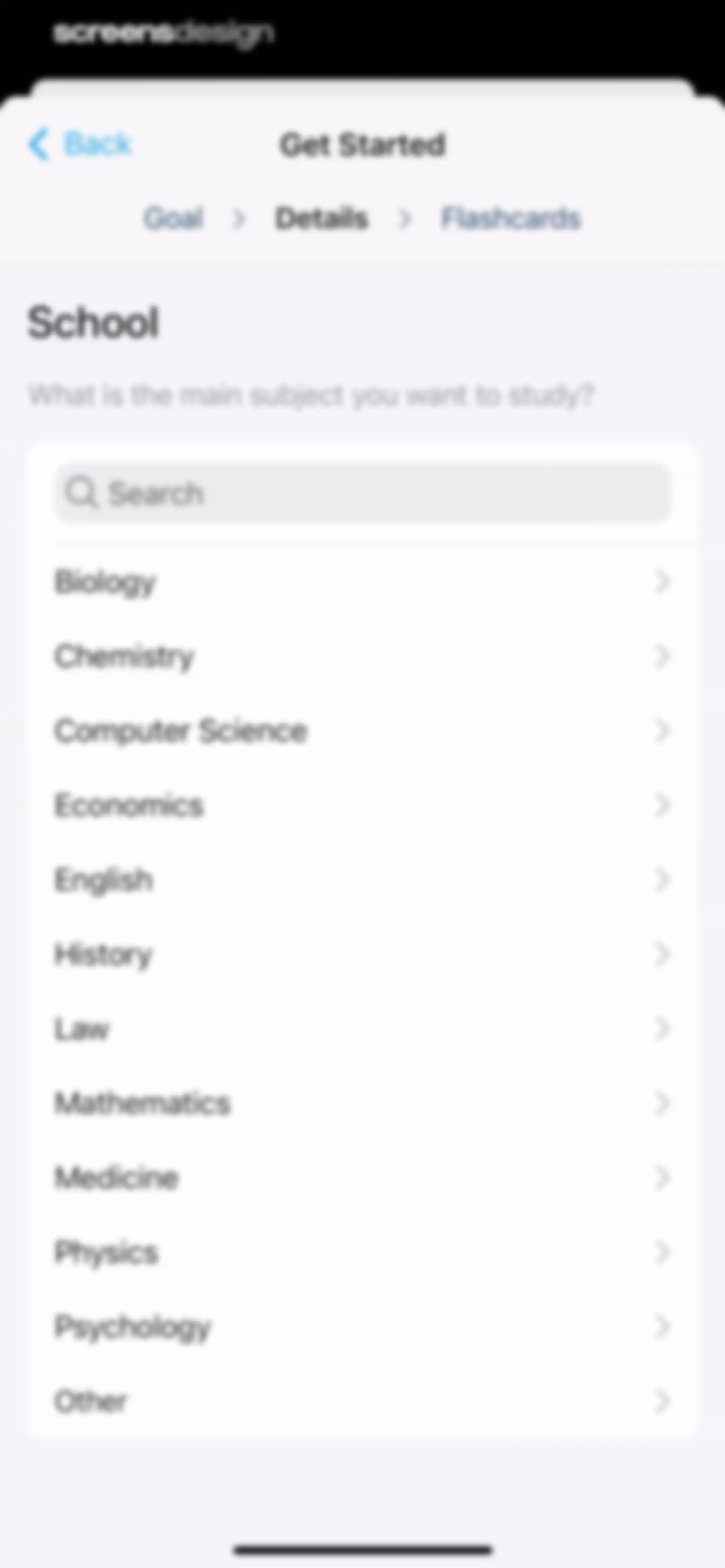 AlgoApp - Flashcards screen 5