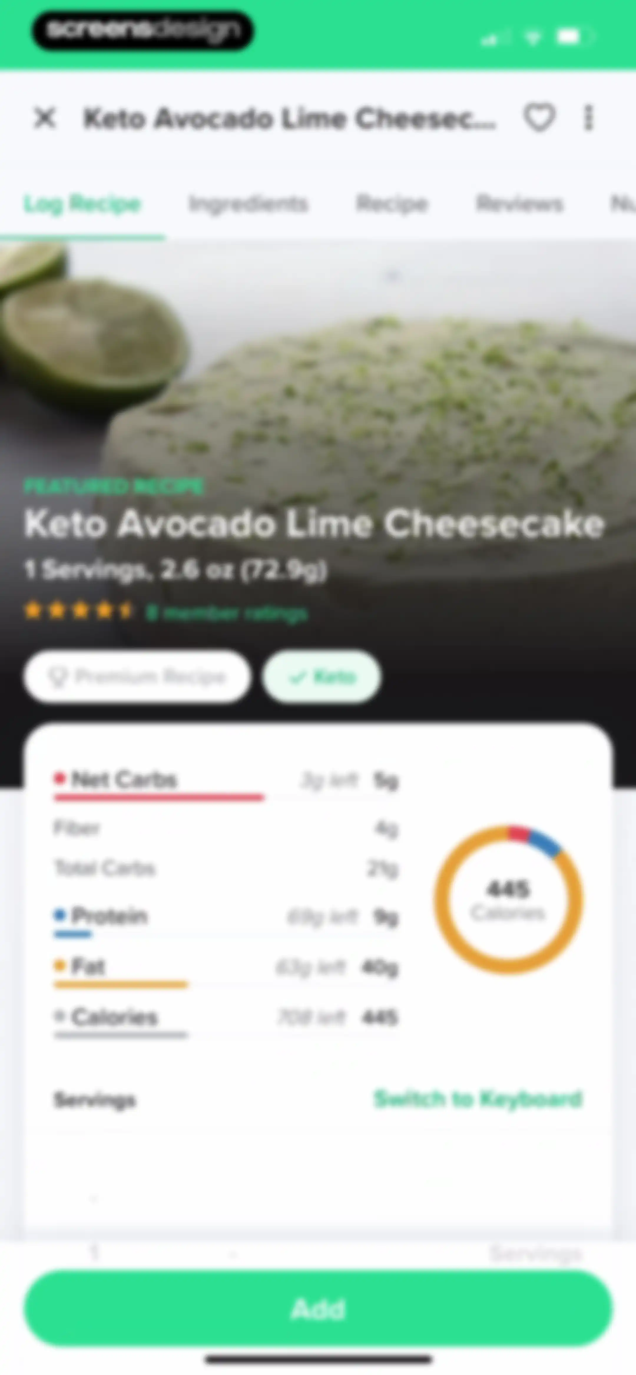 Carb Manager: Keto & Macro Log screen 211