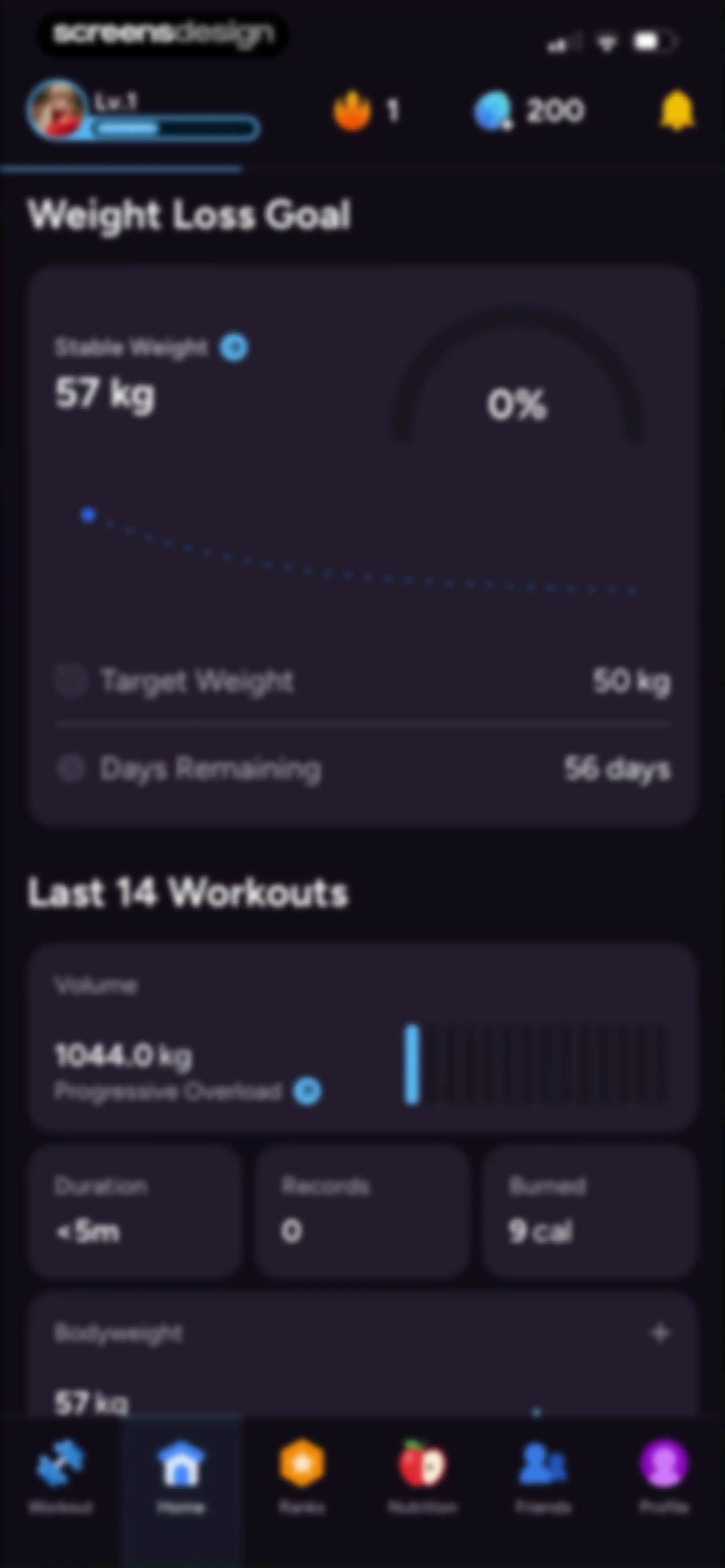 Liftoff - Ranked Gym Workouts screen 185