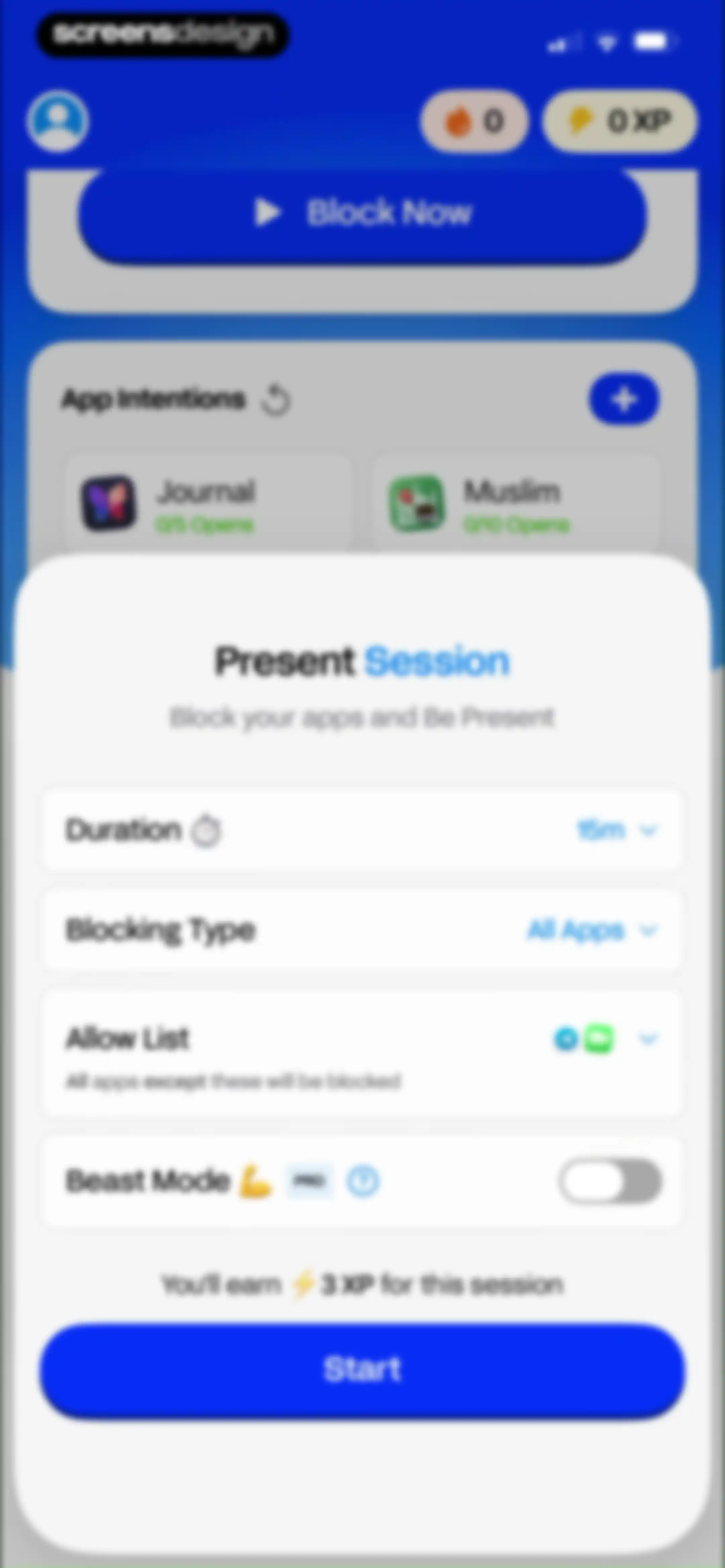 BePresent: Screen Time Control screen 69
