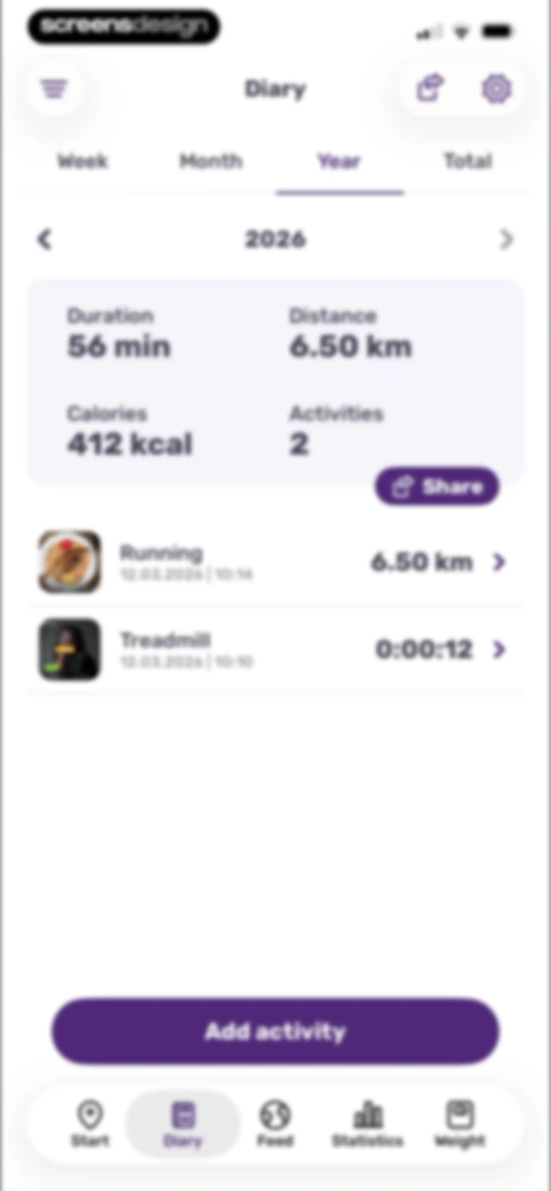 Running Tracker App – FITAPP screen 96