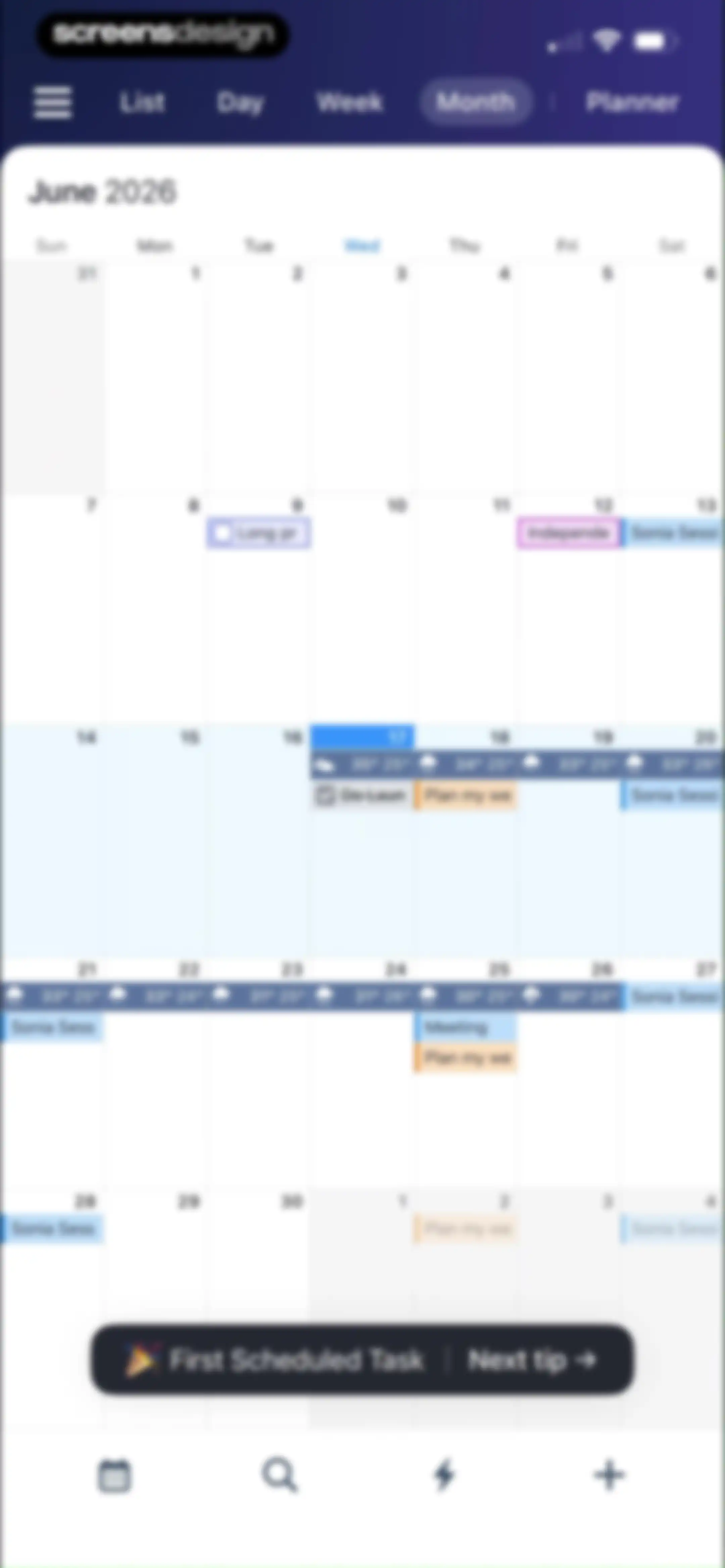 Calendars: Schedule Planner screen 58