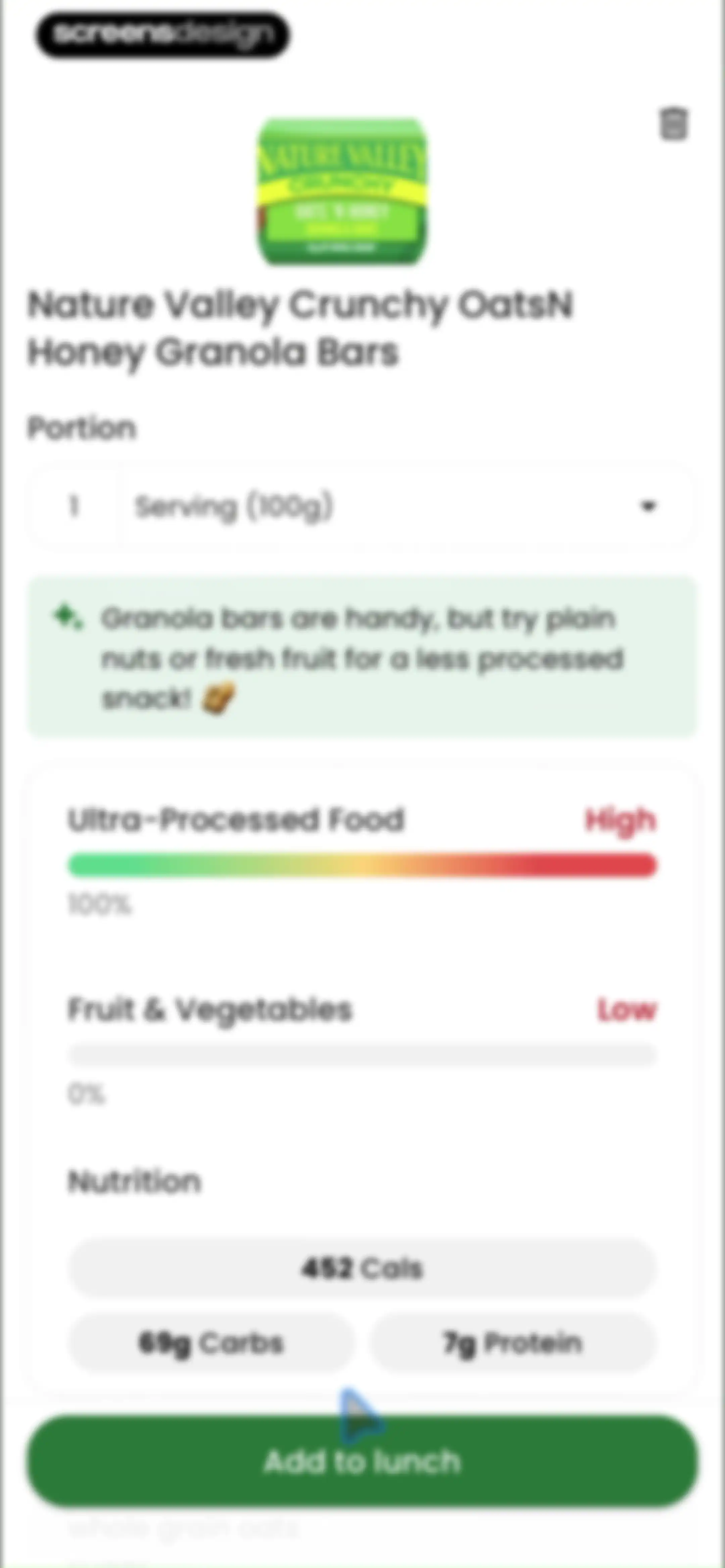 Diabetes food tracker - Gococo screen 140