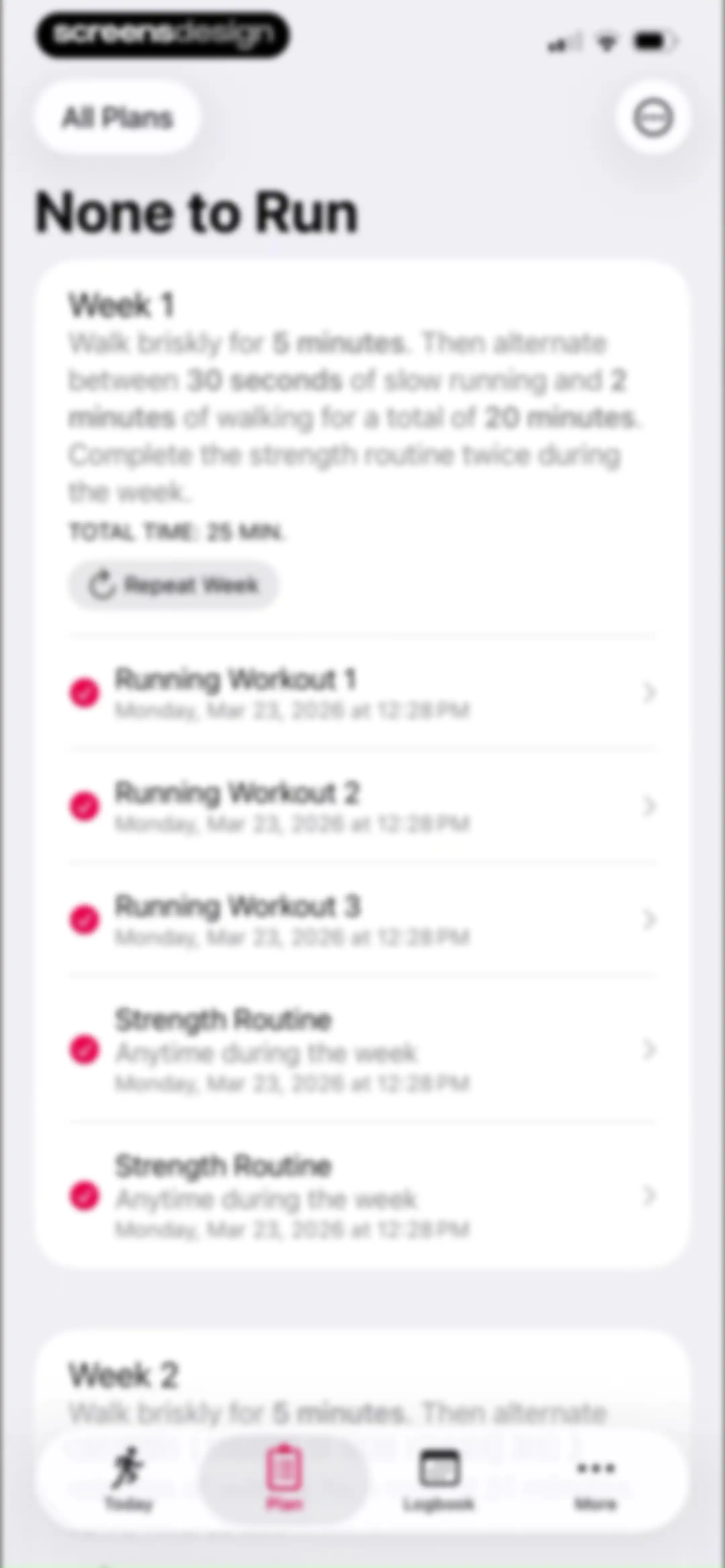 None to Run: Beginner, 5K, 10K screen 83