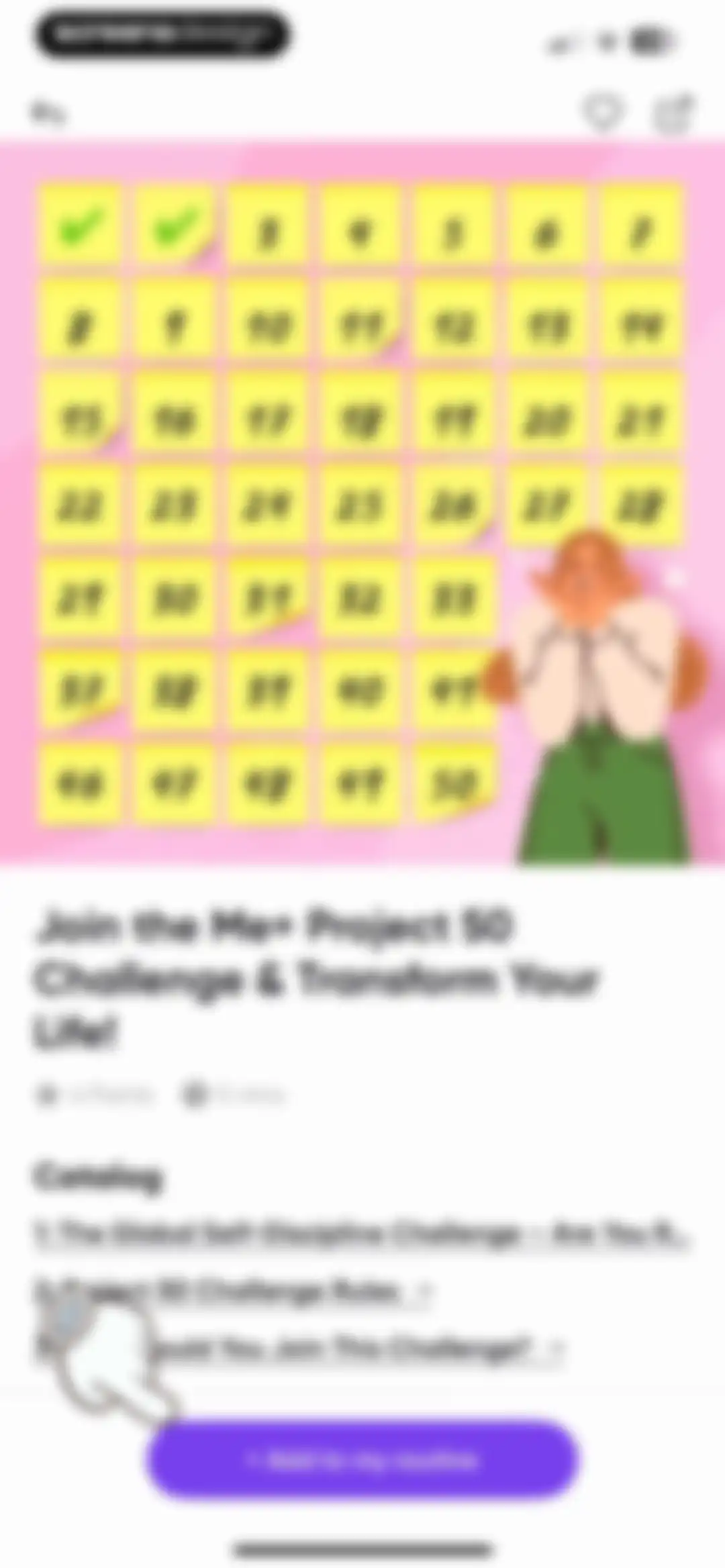 Me+ Lifestyle Routine screen 118