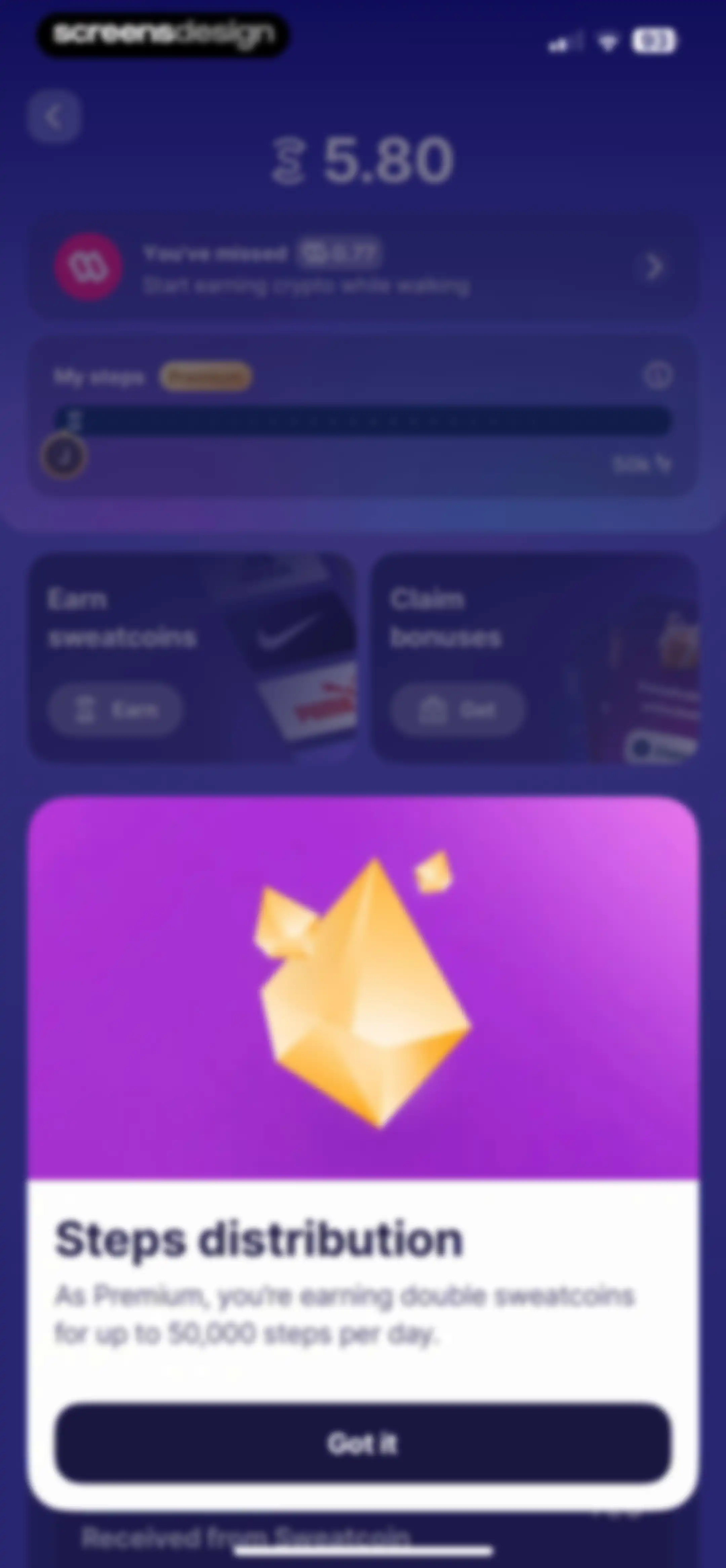 Sweatcoin Walking Step Counter screen 149