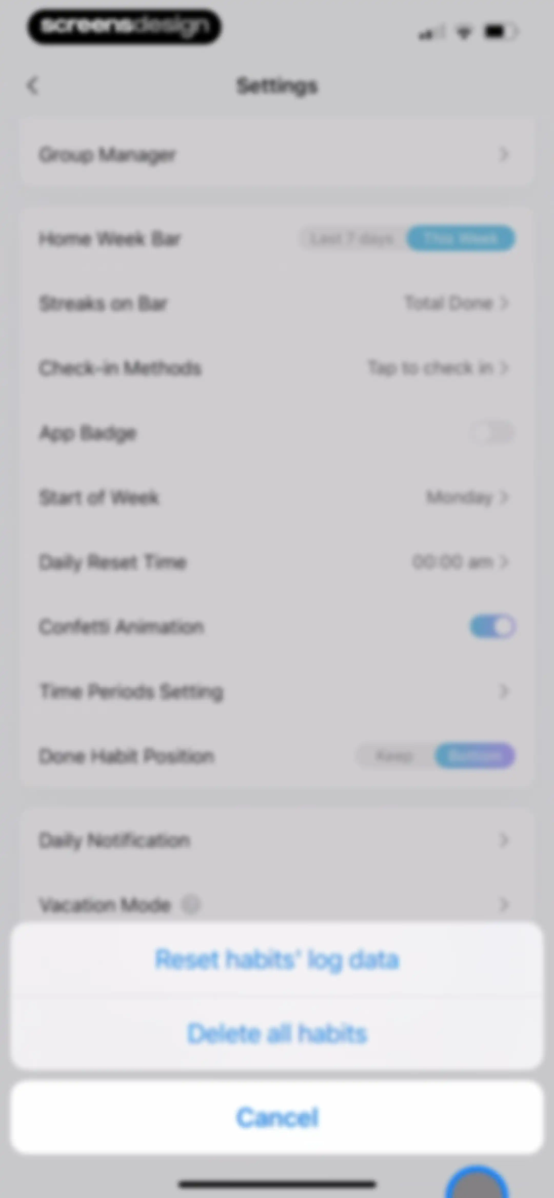 Habit Tracker screen 207