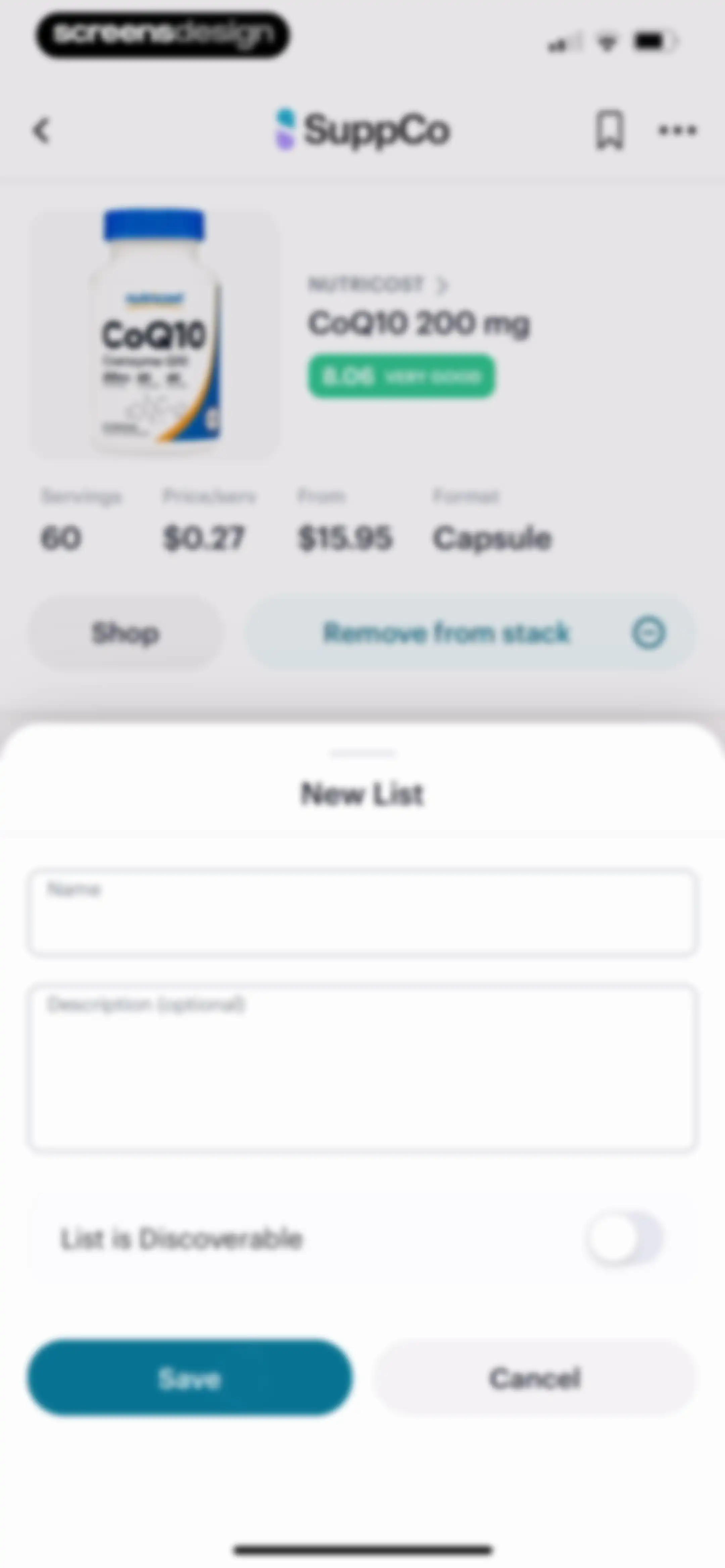 SuppCo: Supplement Scanner screen 63