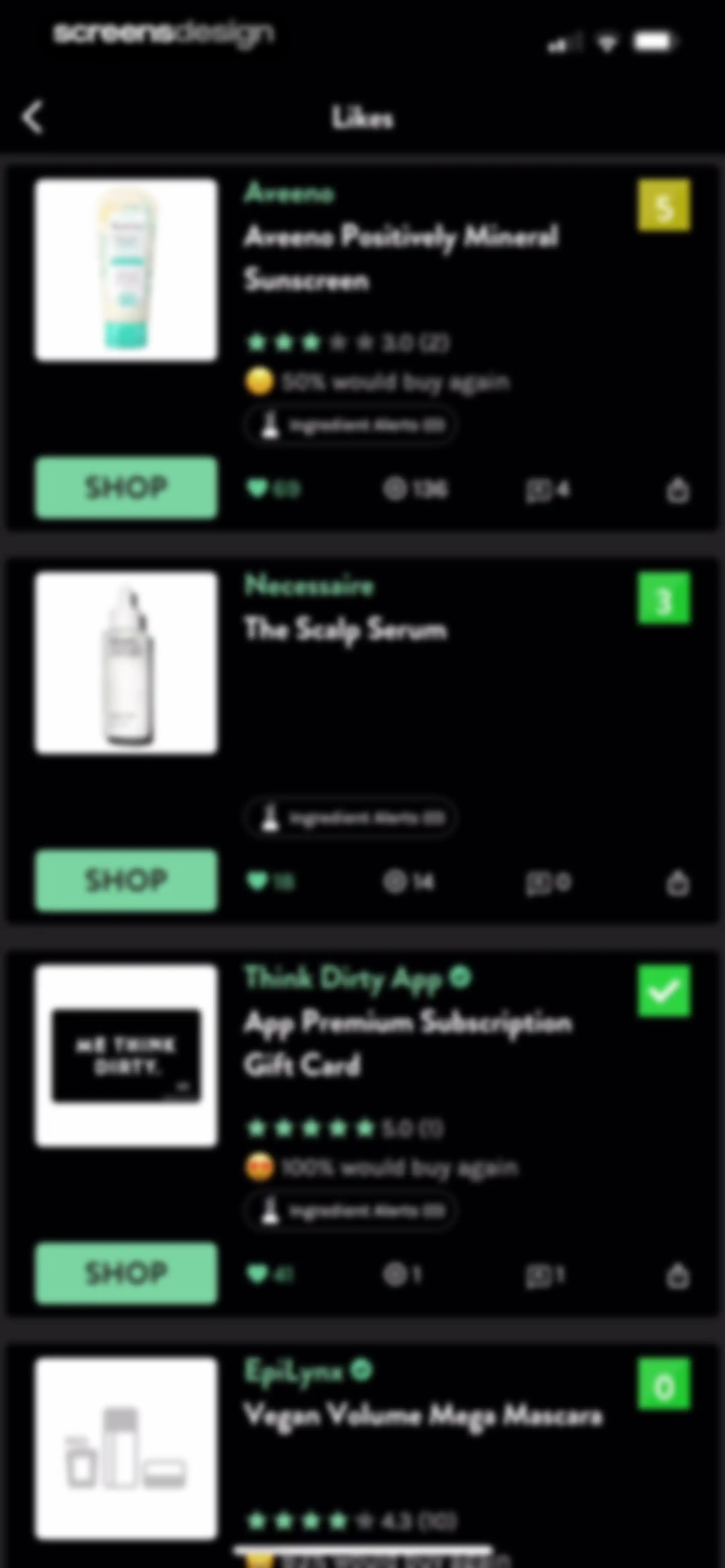 Think Dirty – Shop Clean screen 122