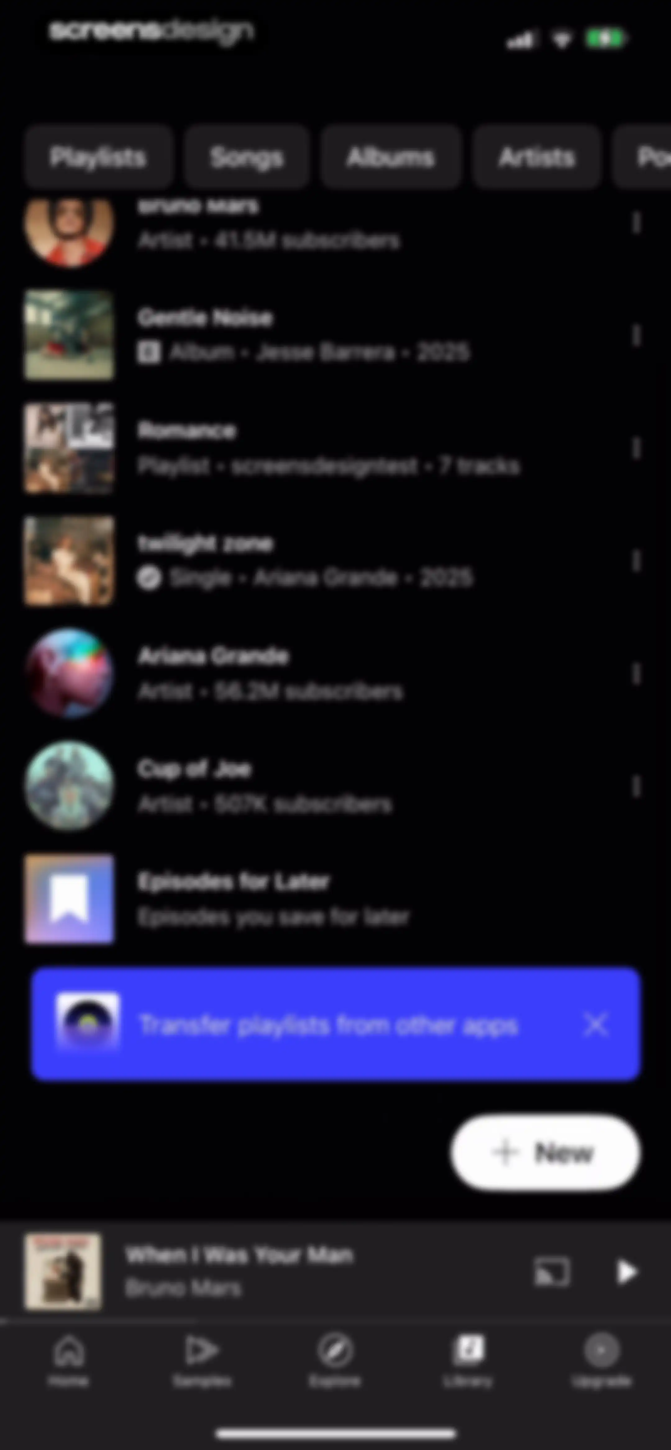 YouTube Music screen 165