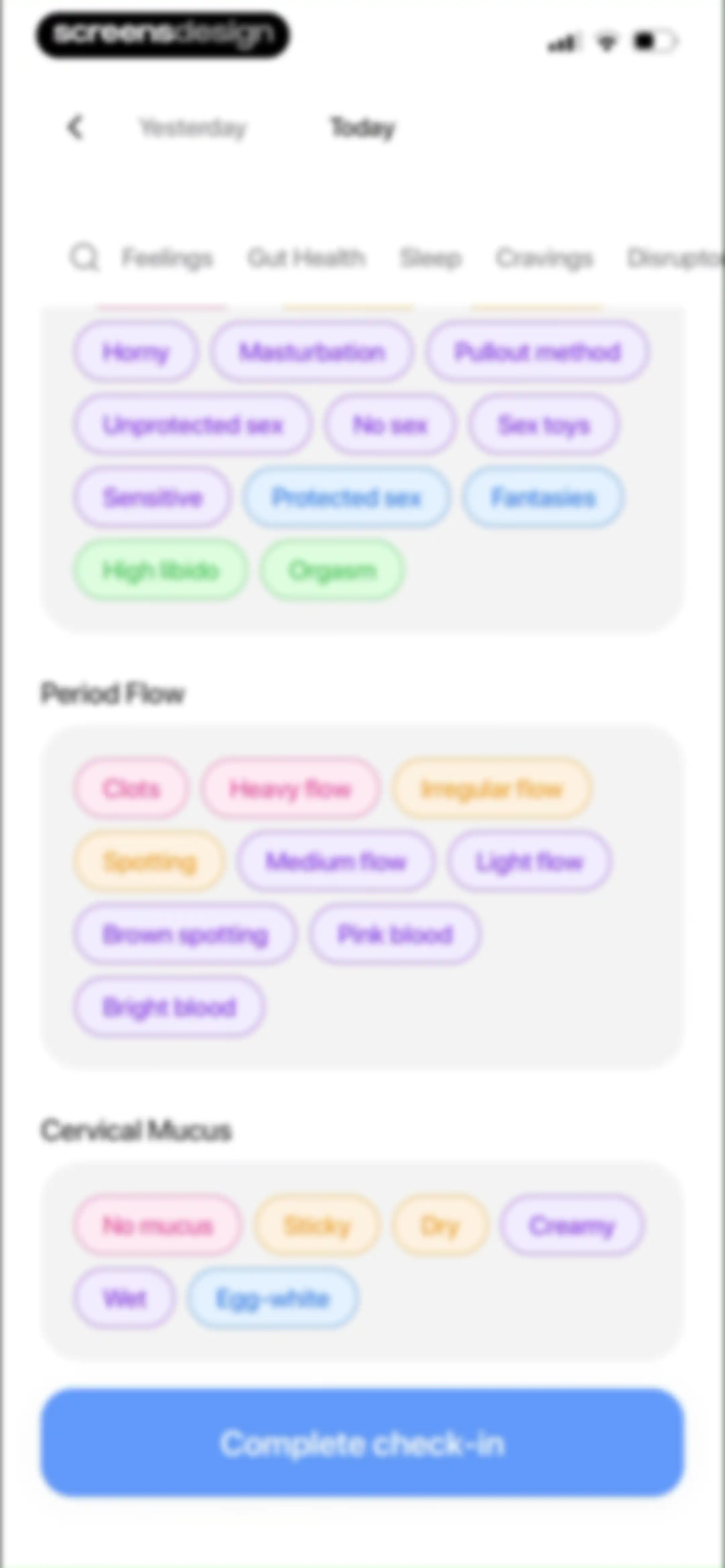 Harmony: Cycle Syncing, Period screen 65
