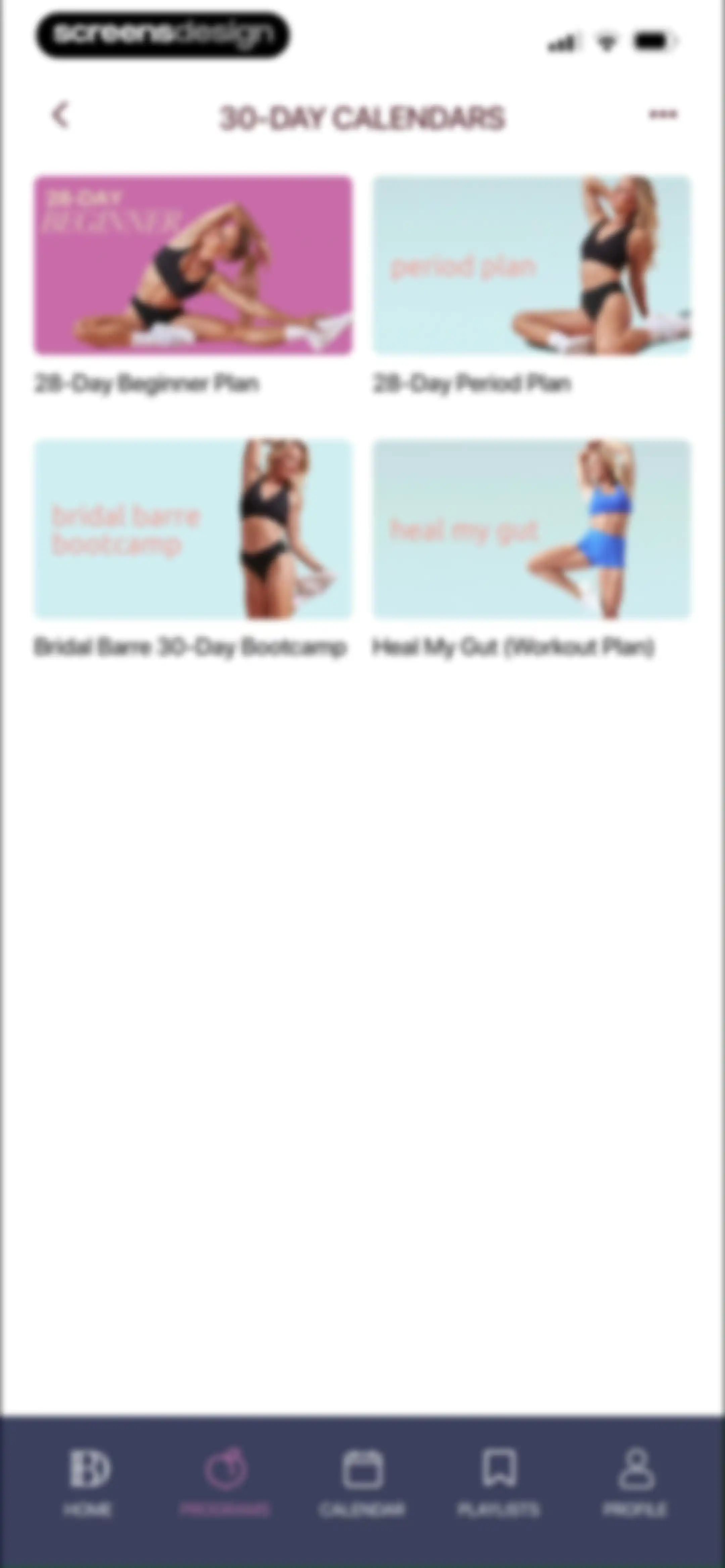 Barre Definition screen 73