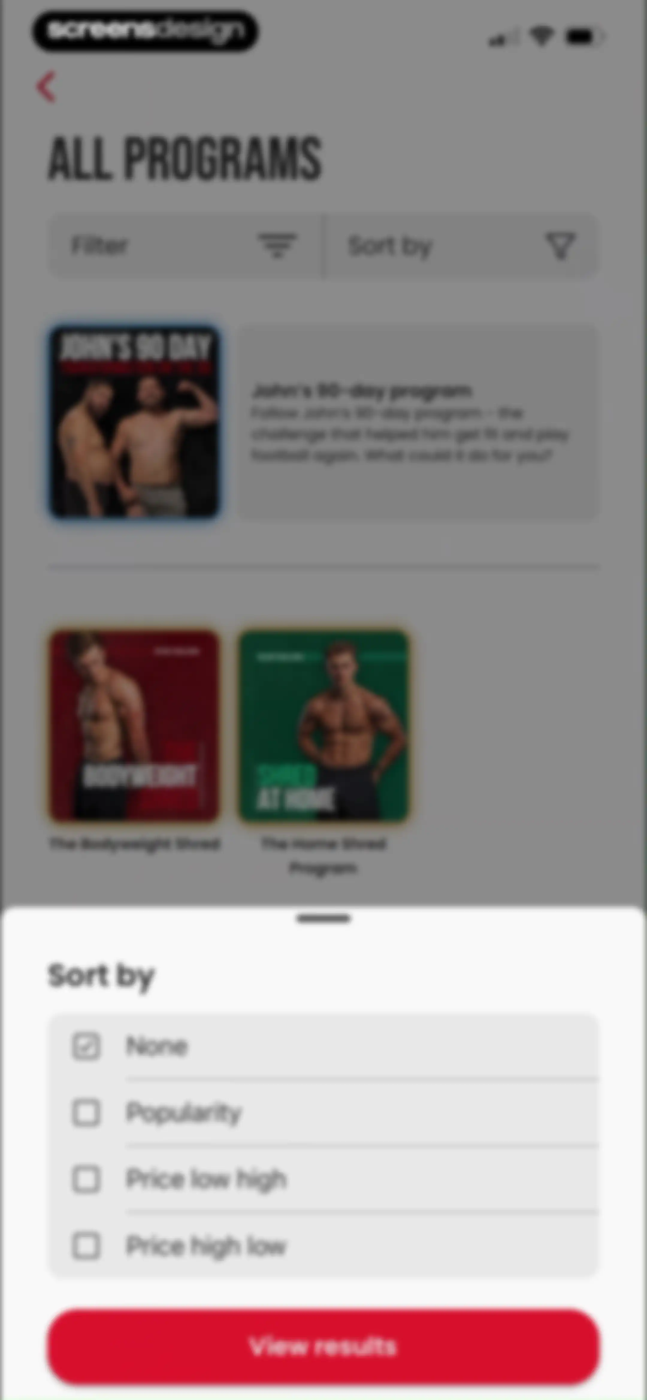90 Day Challenge screen 101
