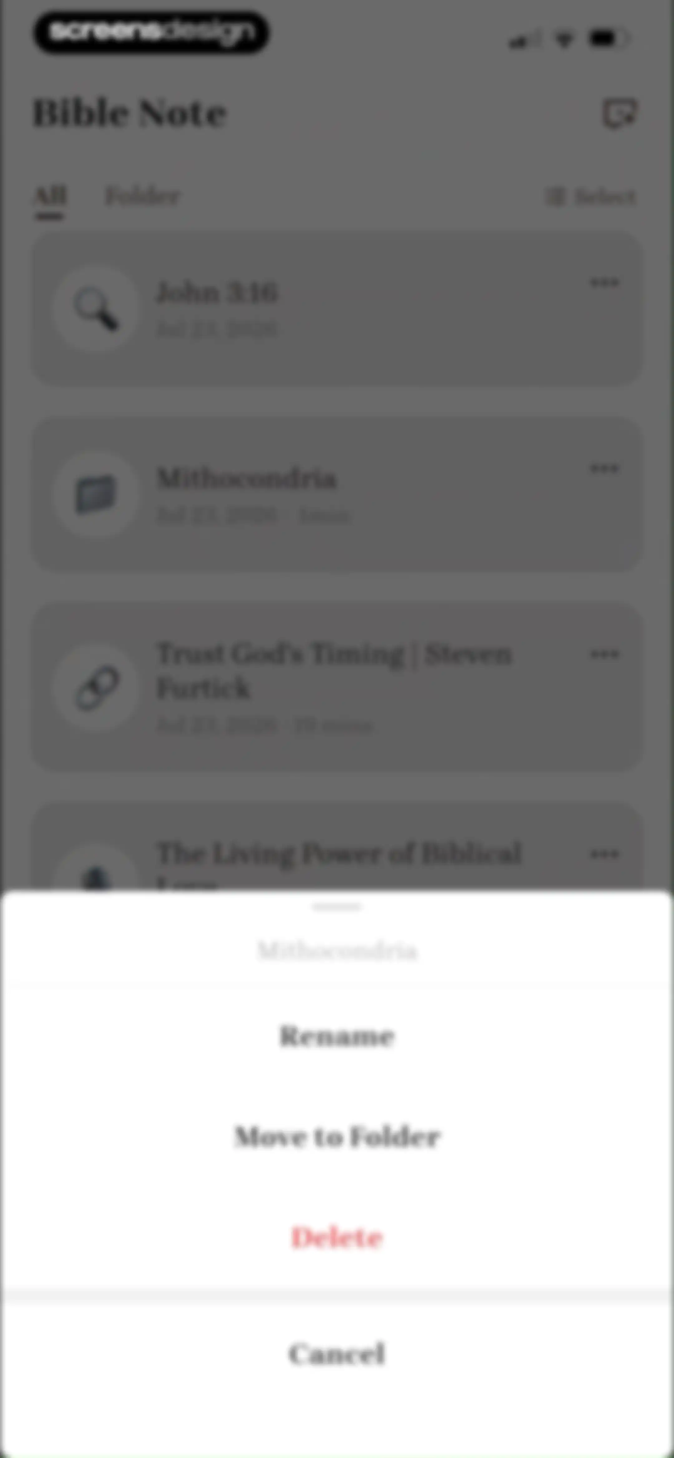Bible Note: Sermon Notes screen 97