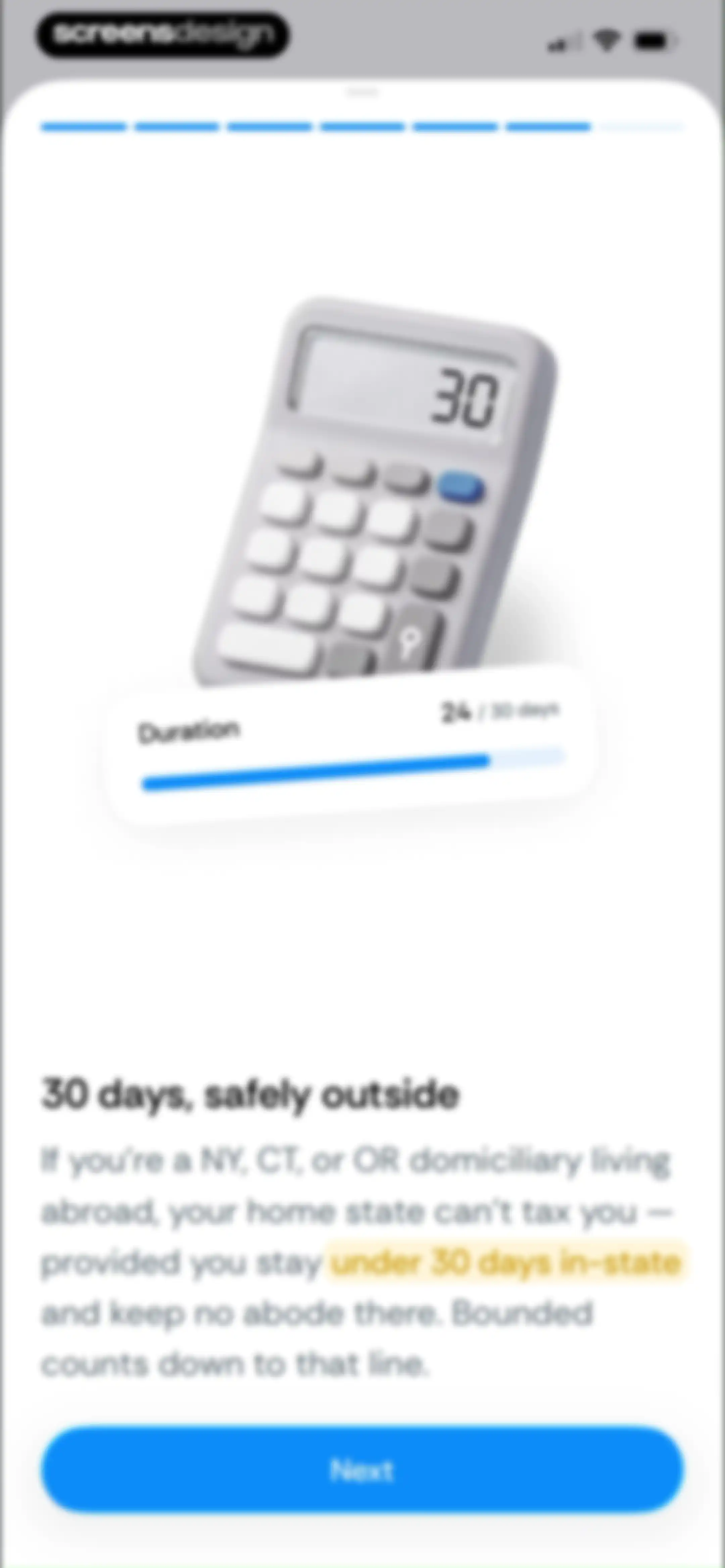 Country Days Tracker: Bounded screen 43