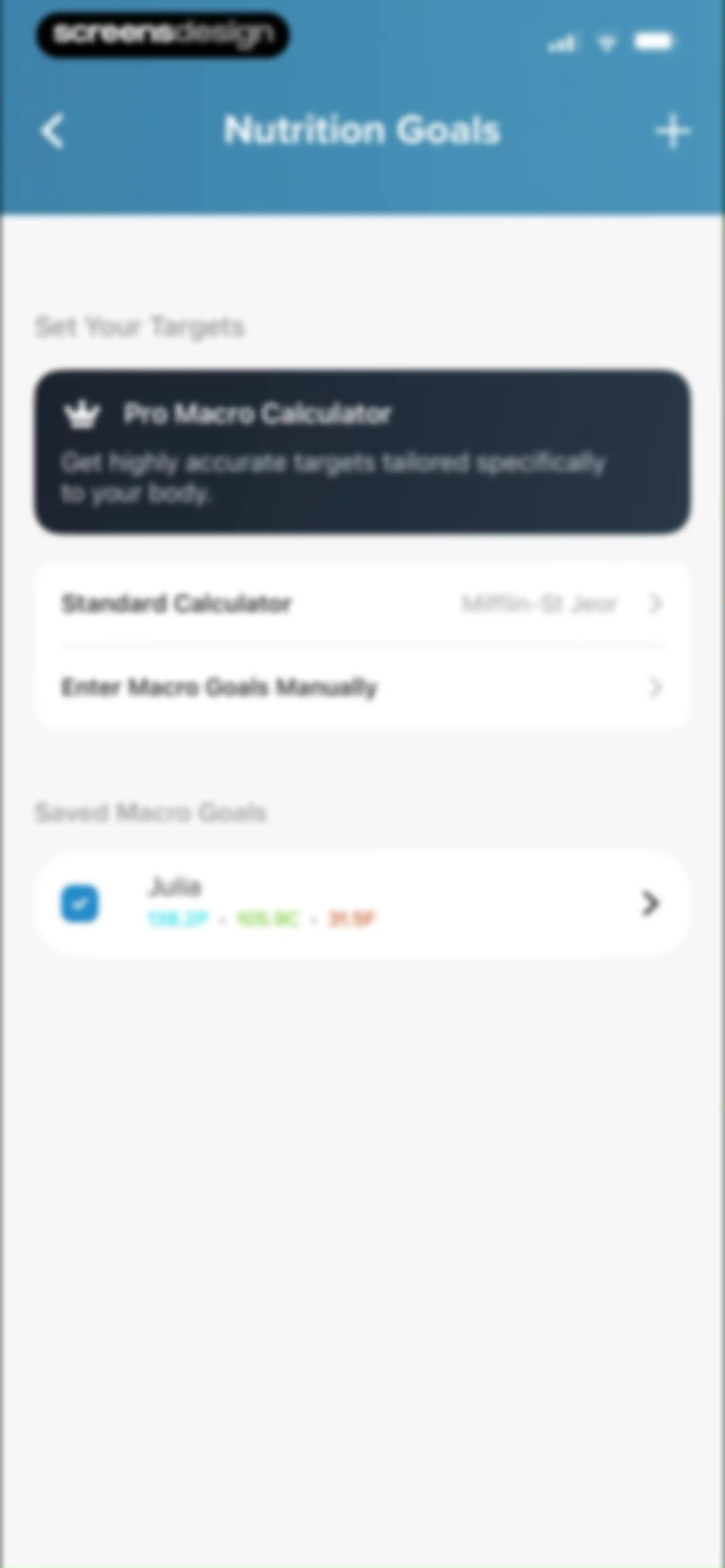 My Macros+ | Macro Tracker screen 28