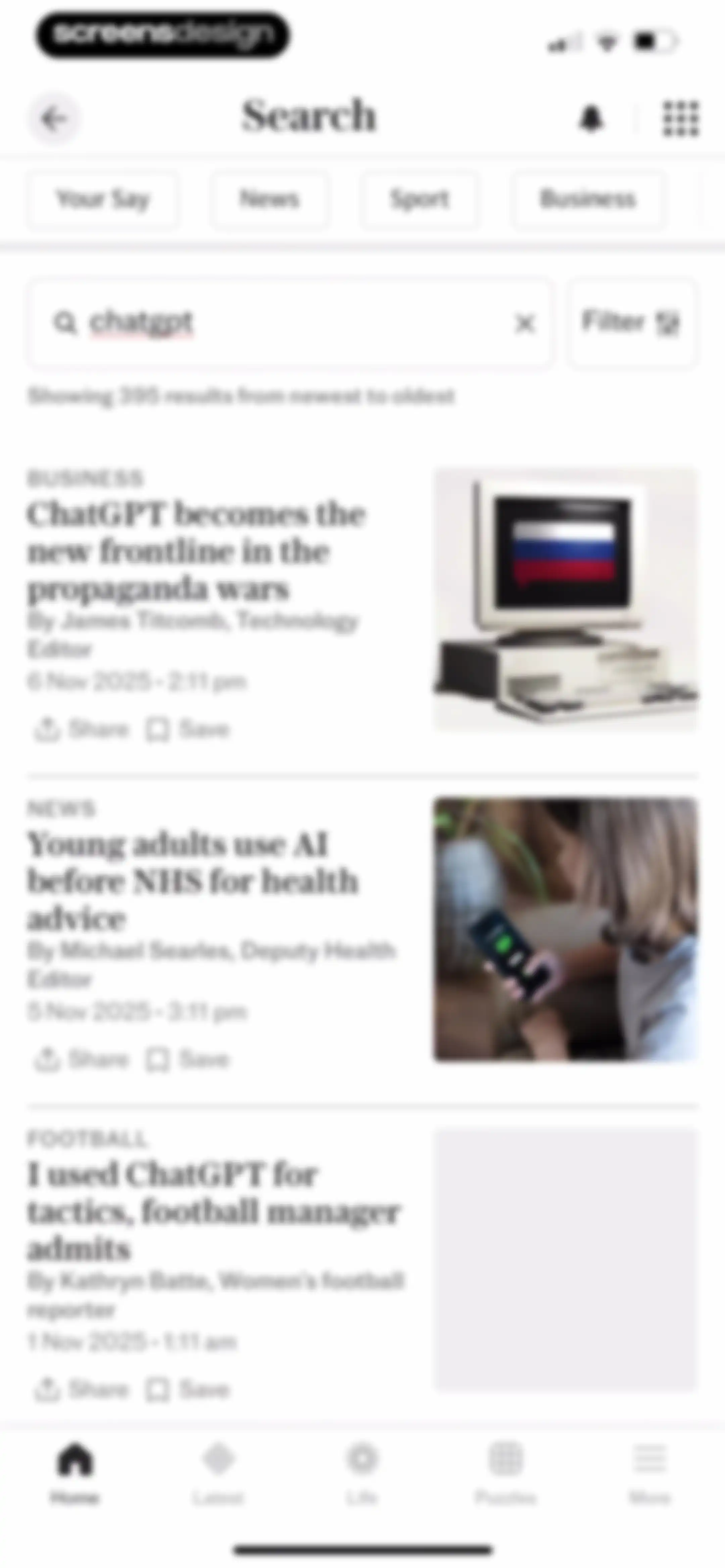 The Telegraph: UK & World News screen 40