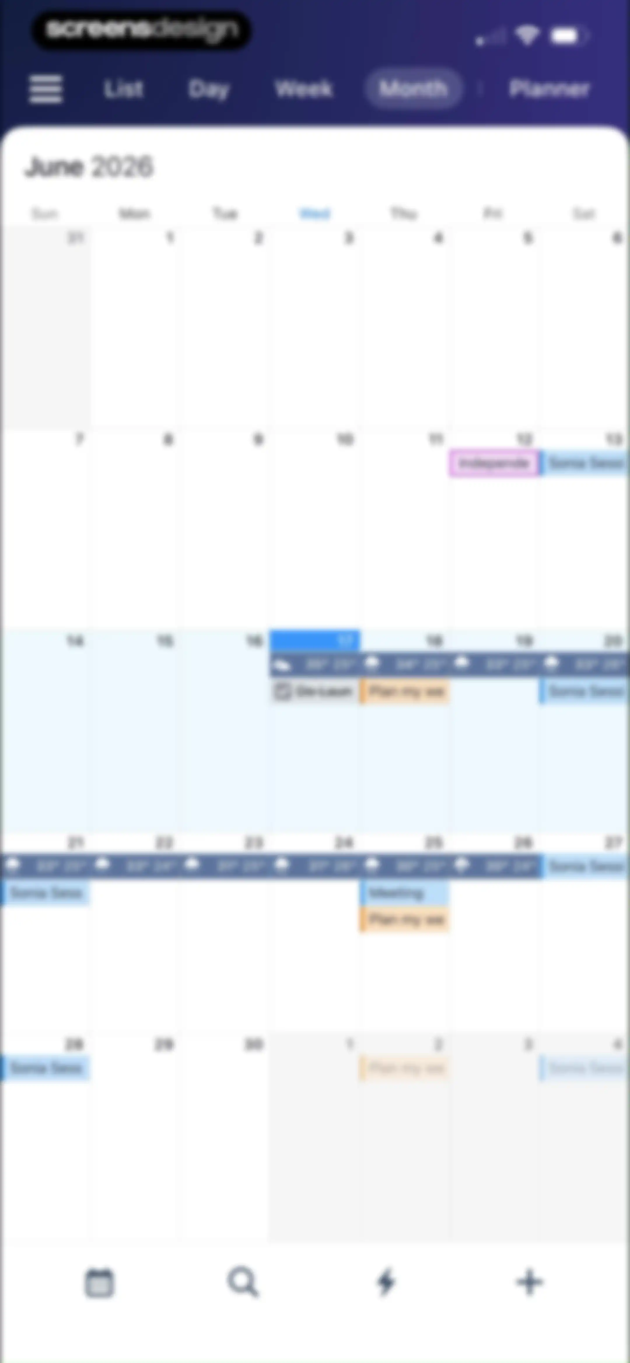 Calendars: Schedule Planner screen 54