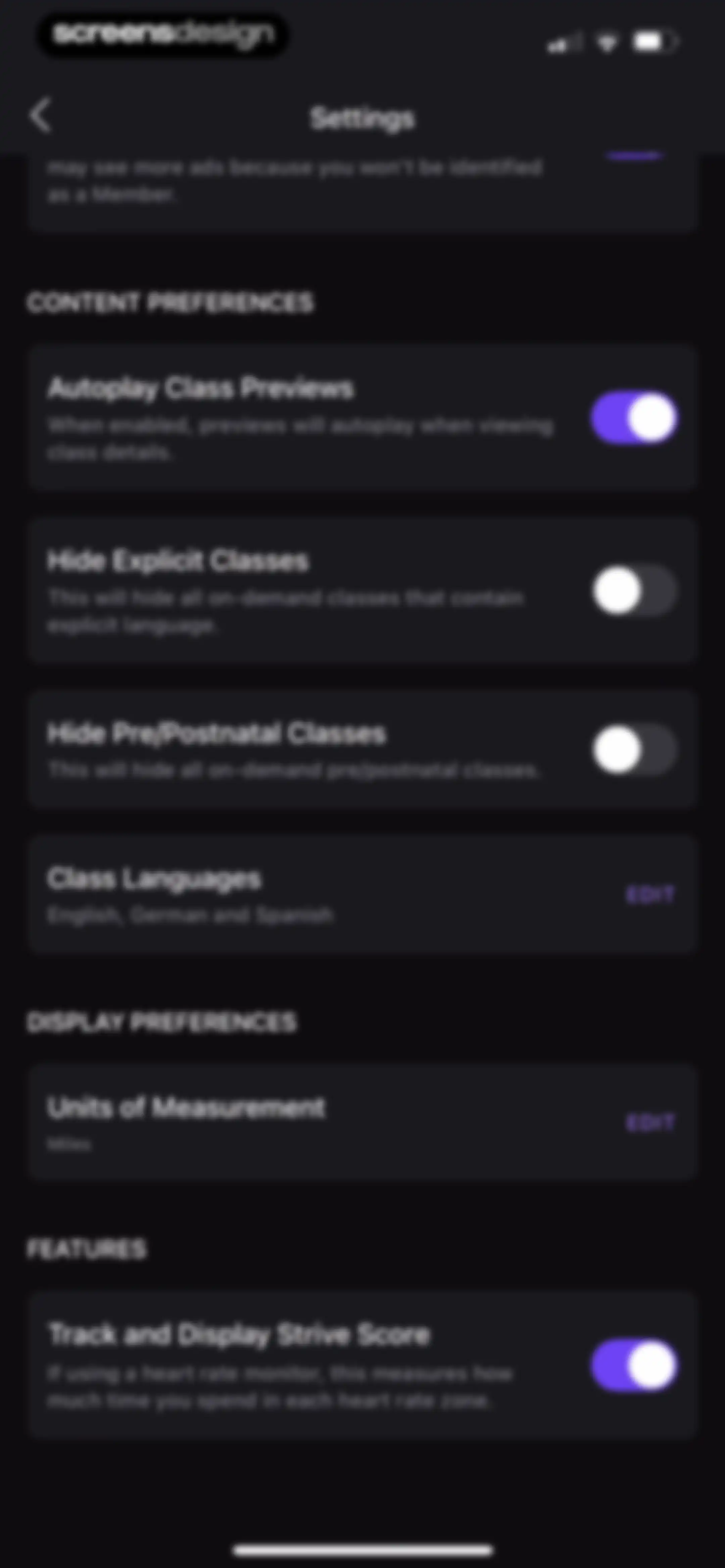 Peloton: Fitness & Workouts screen 250