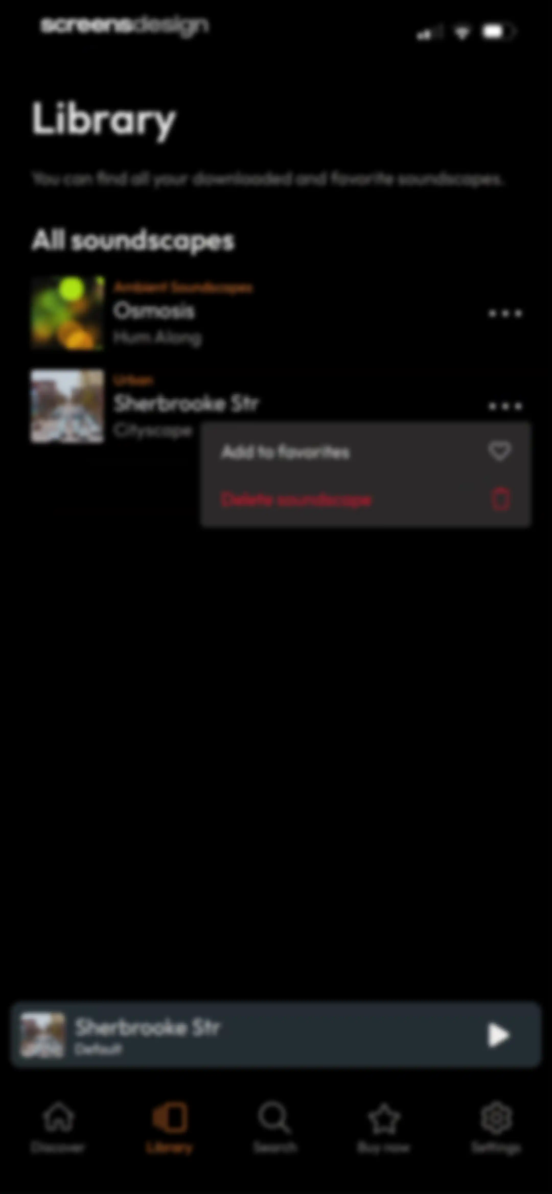 myNoise: Focus · Relax · Sleep screen 25