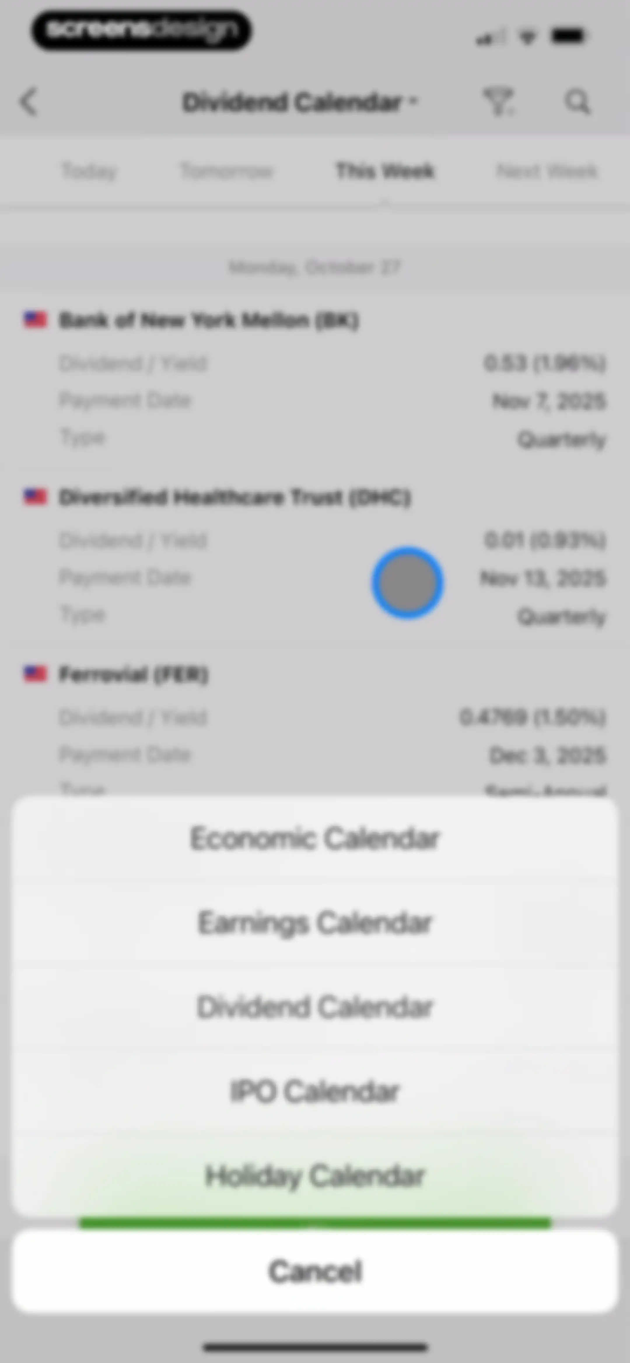 Investing.com: Stock Market screen 105
