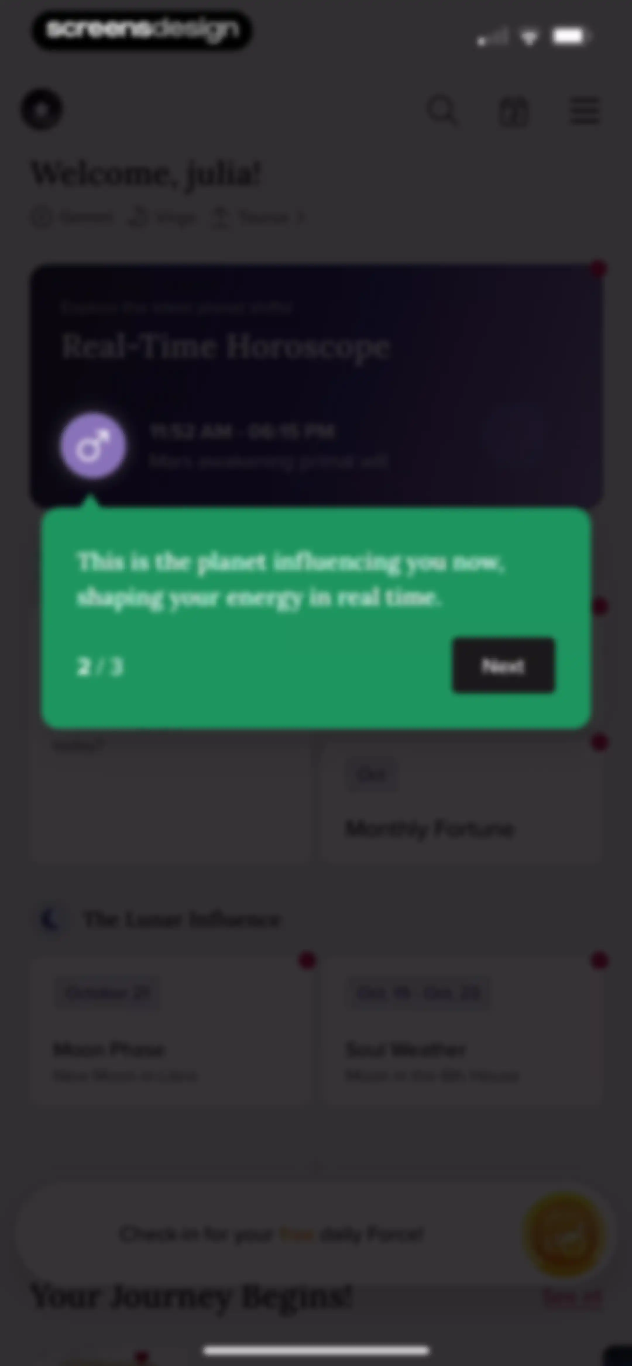 FORCETELLER: Daily Horoscope screen 35