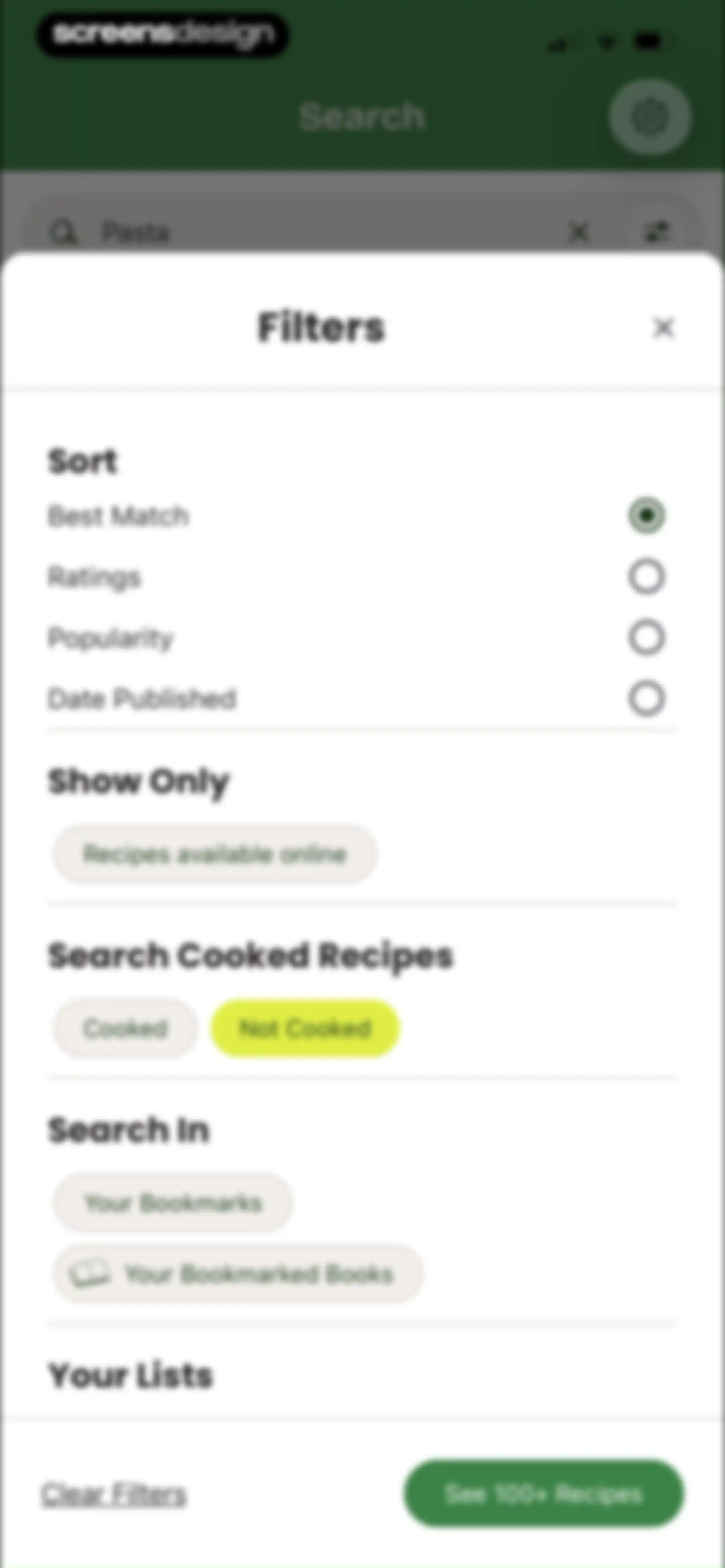 CookShelf: Search Cookbooks screen 87