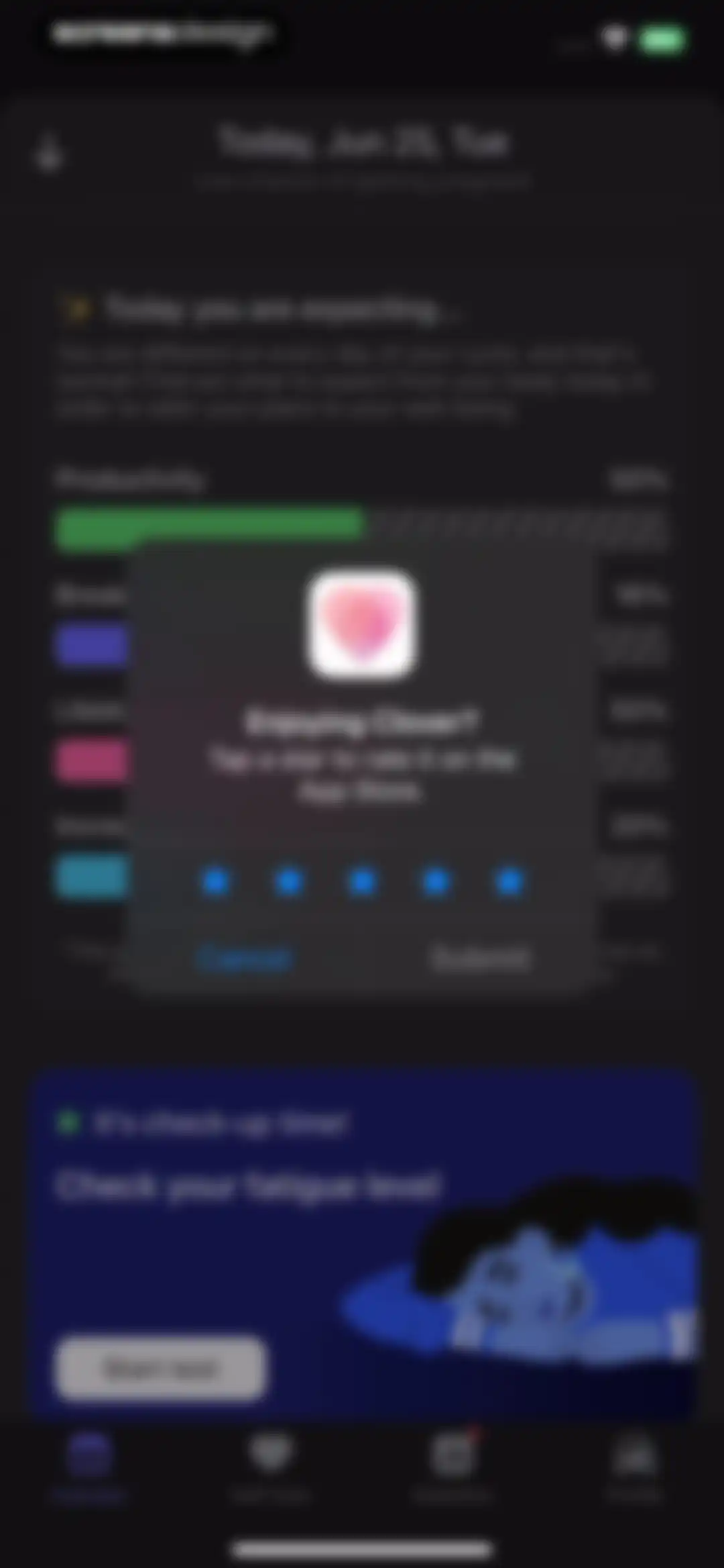 Clover －Period Tracker, Cycle screen 58