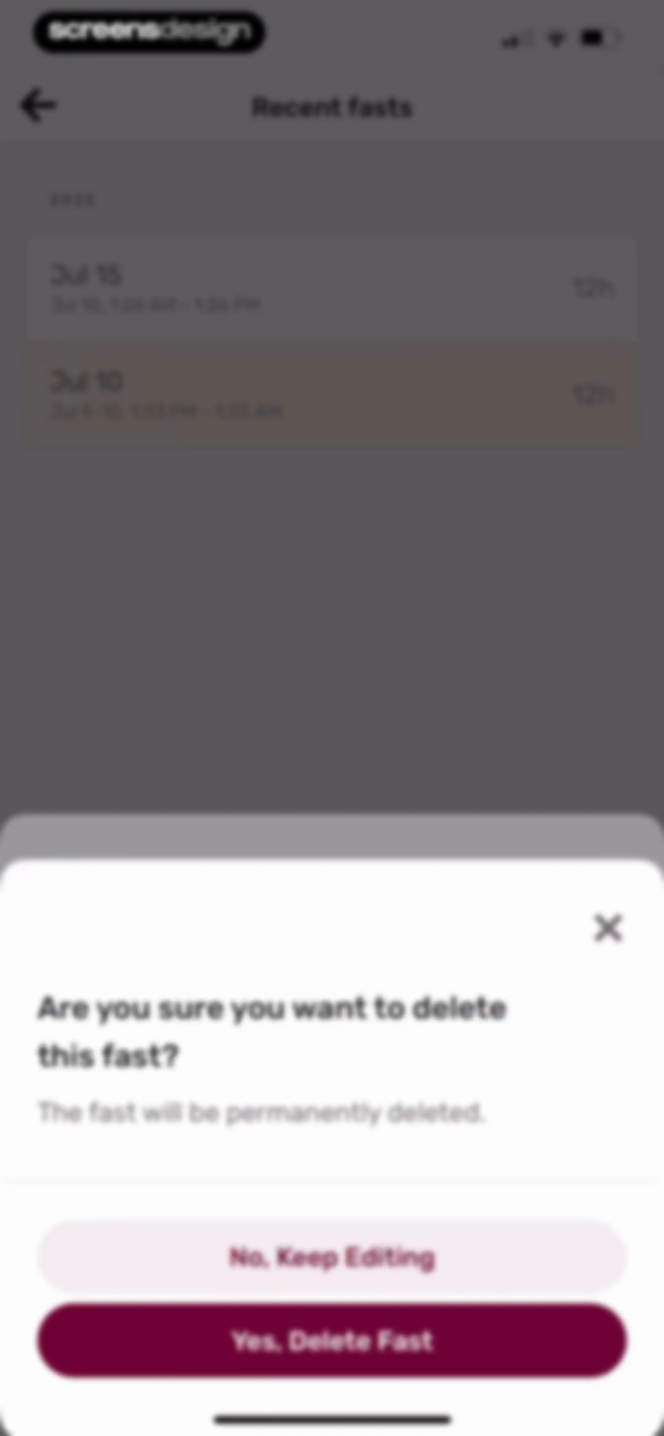 Zero: Fasting & Food Tracker screen 138