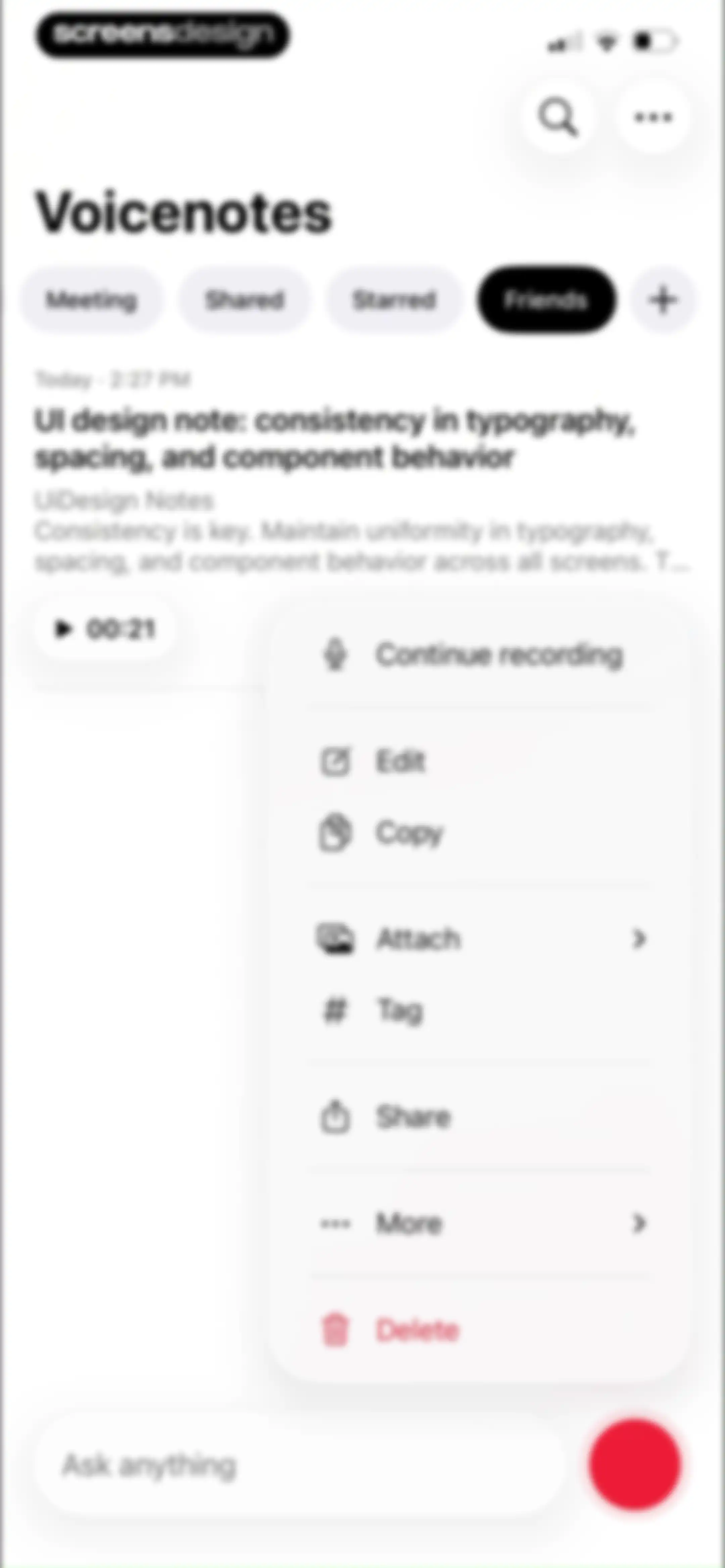 Voicenotes AI Notes & Meetings screen 50