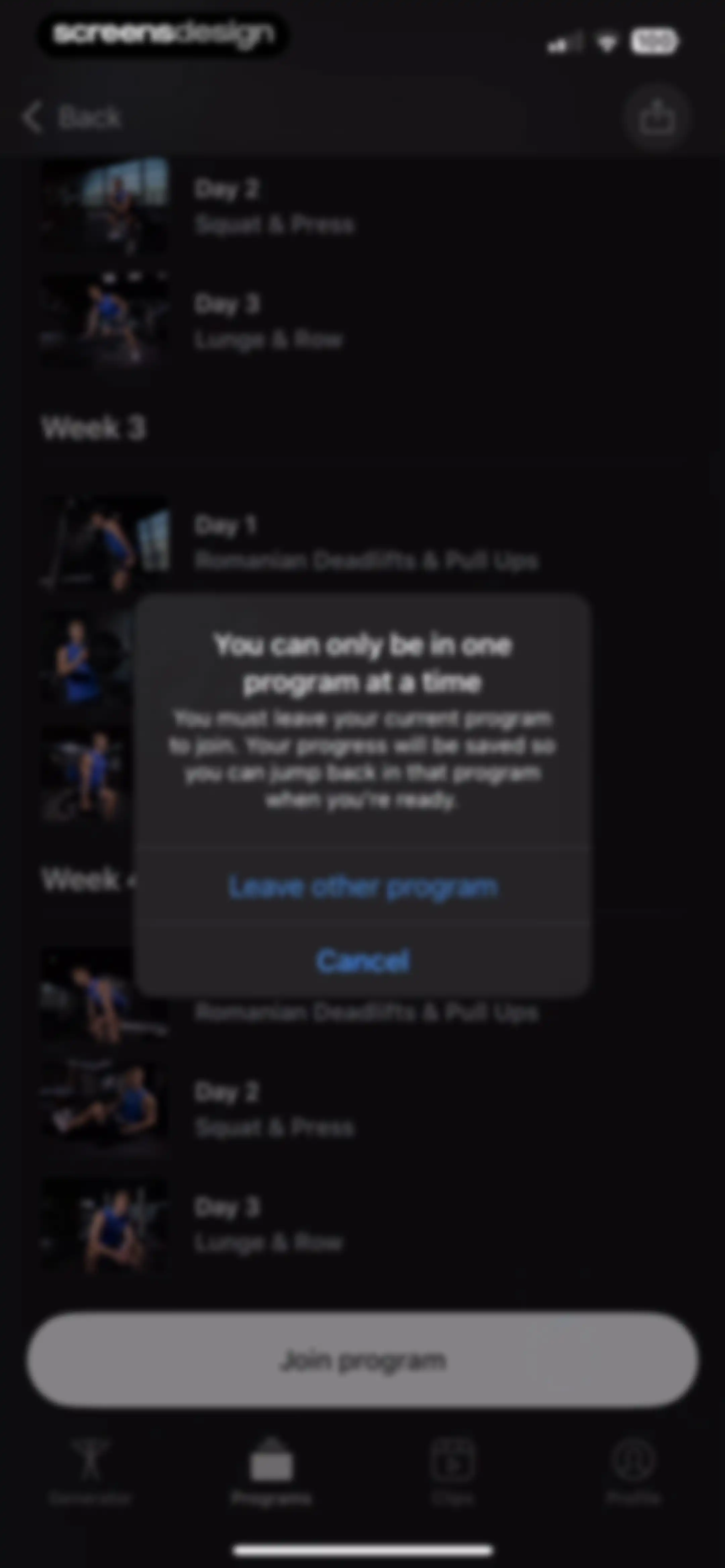 Peloton Strength+ screen 88