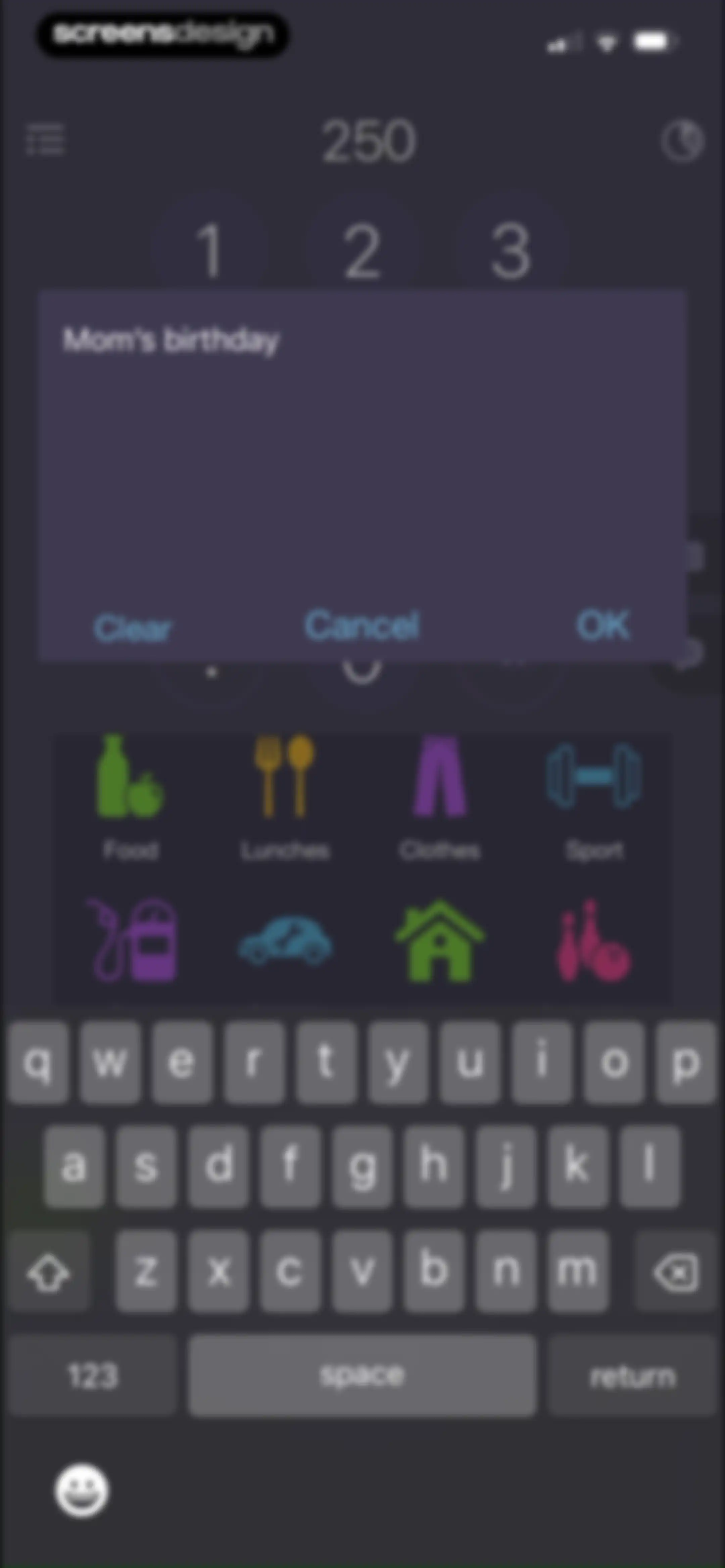 Expenses OK - expenses tracker screen 2