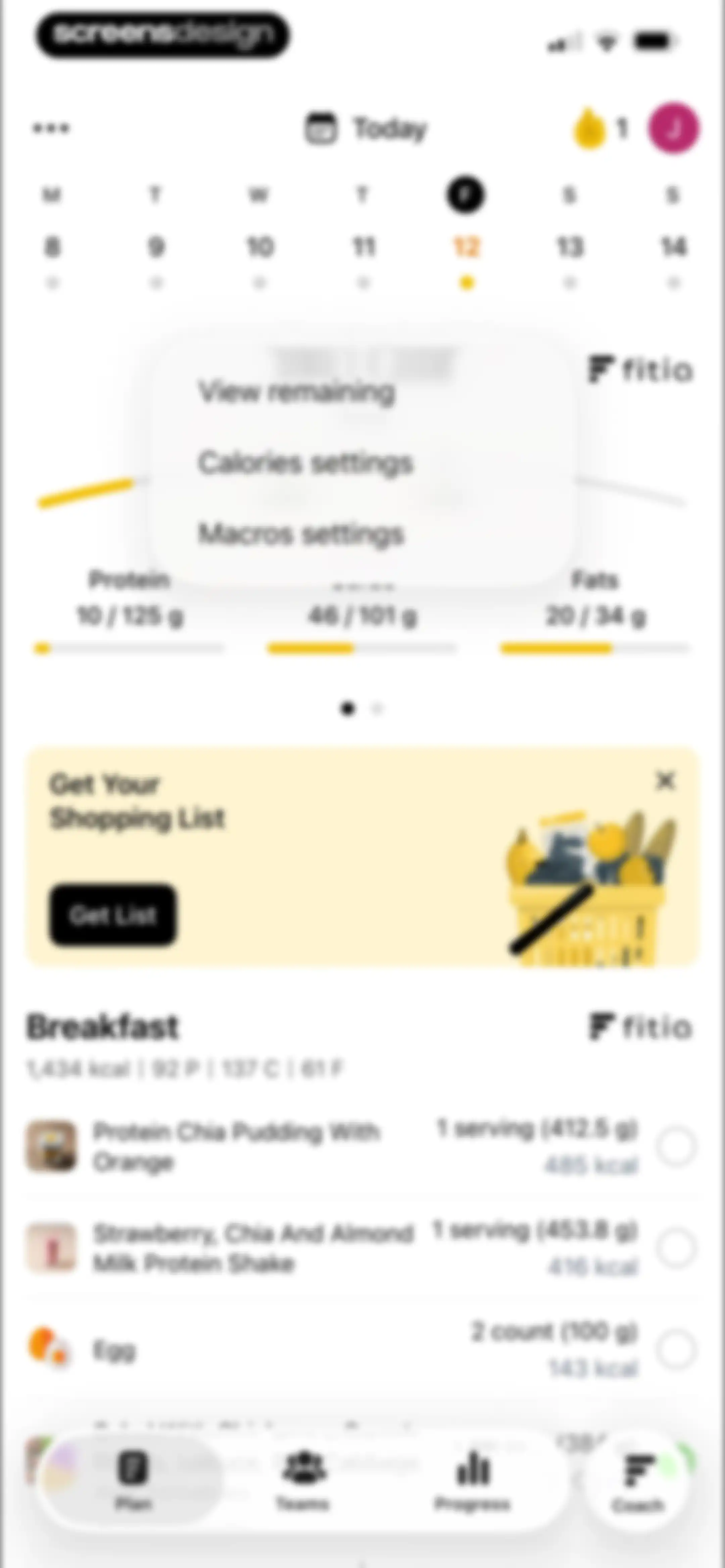 Fitia: Calorie Counter & Diet screen 93