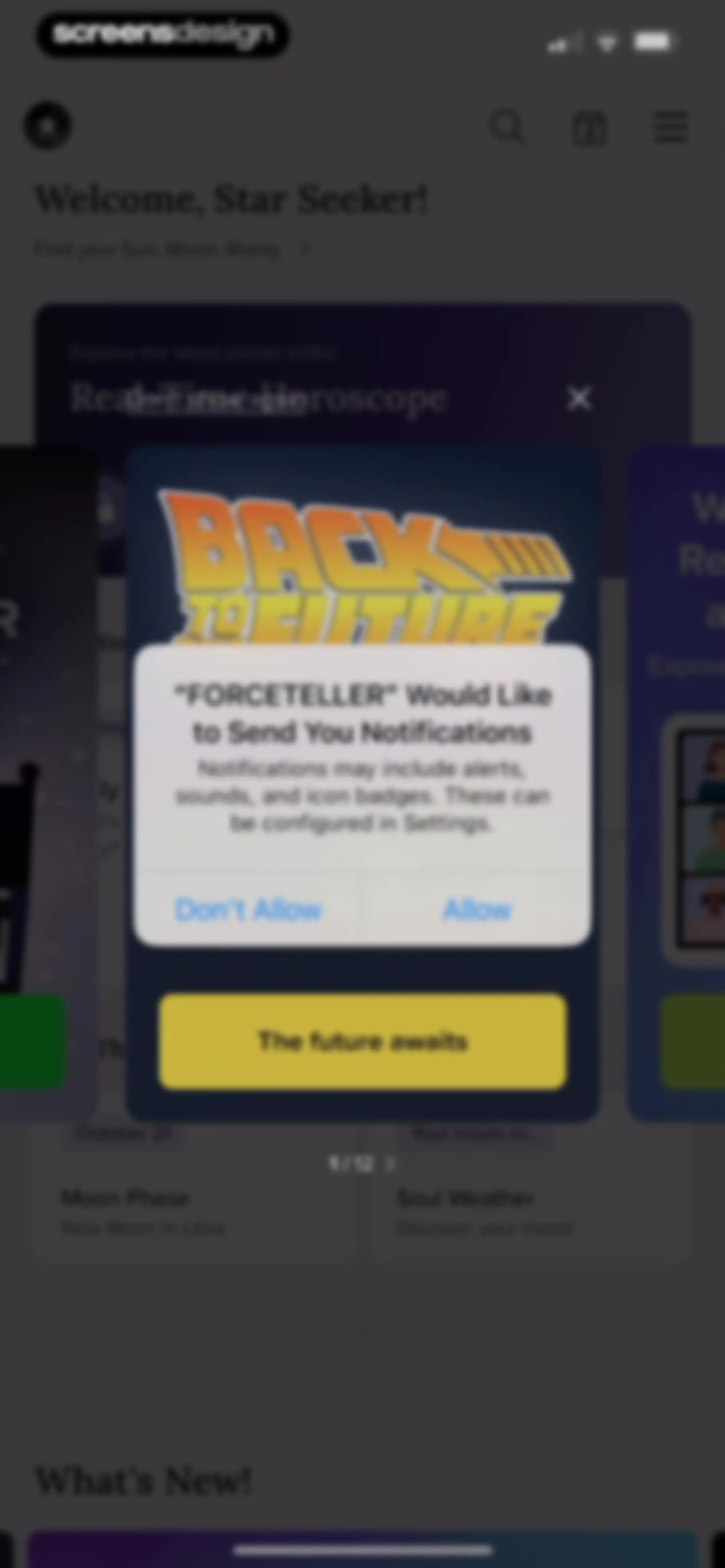 FORCETELLER: Daily Horoscope screen 3