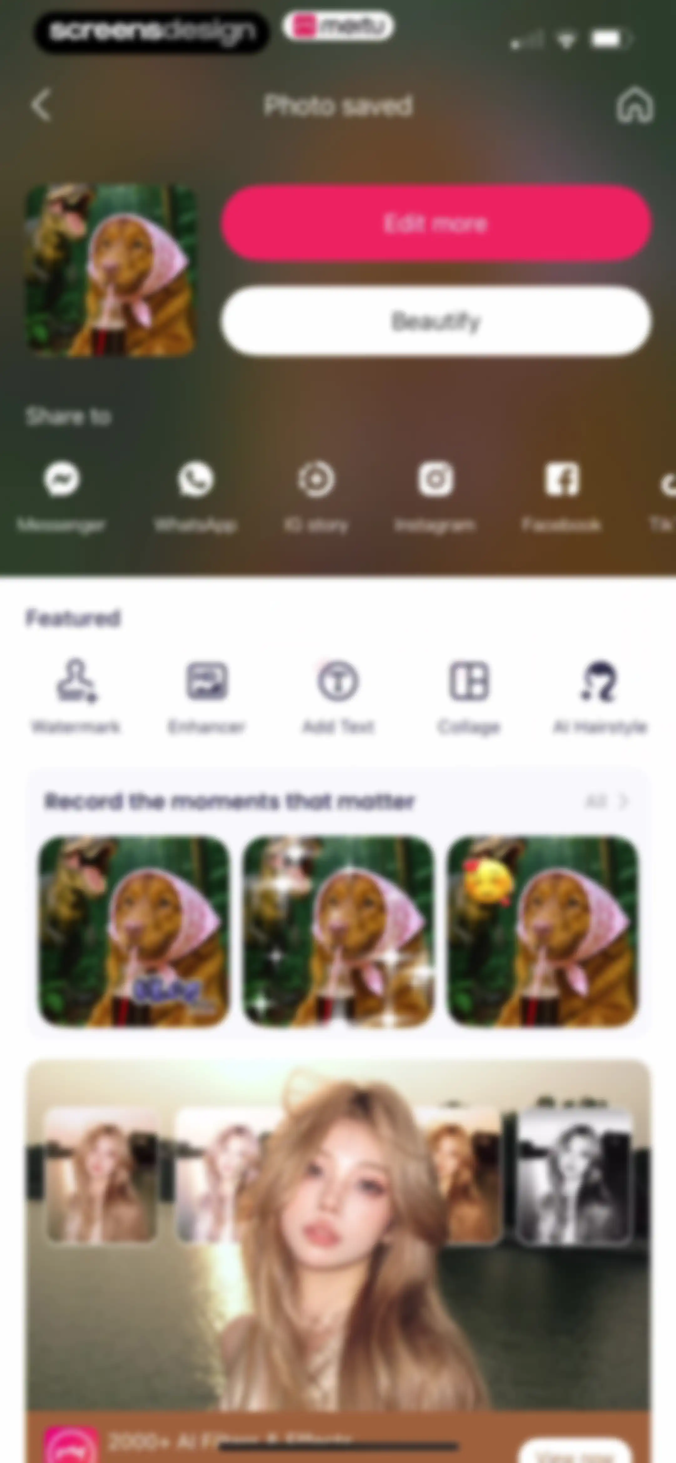 Meitu AI Photo & Video Editor screen 158