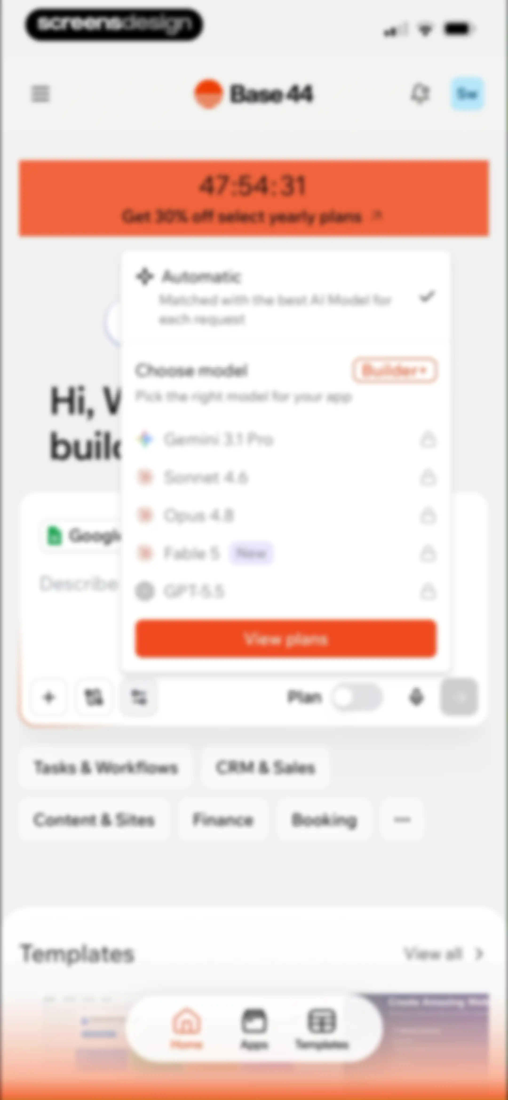 Base44: Build with AI screen 47