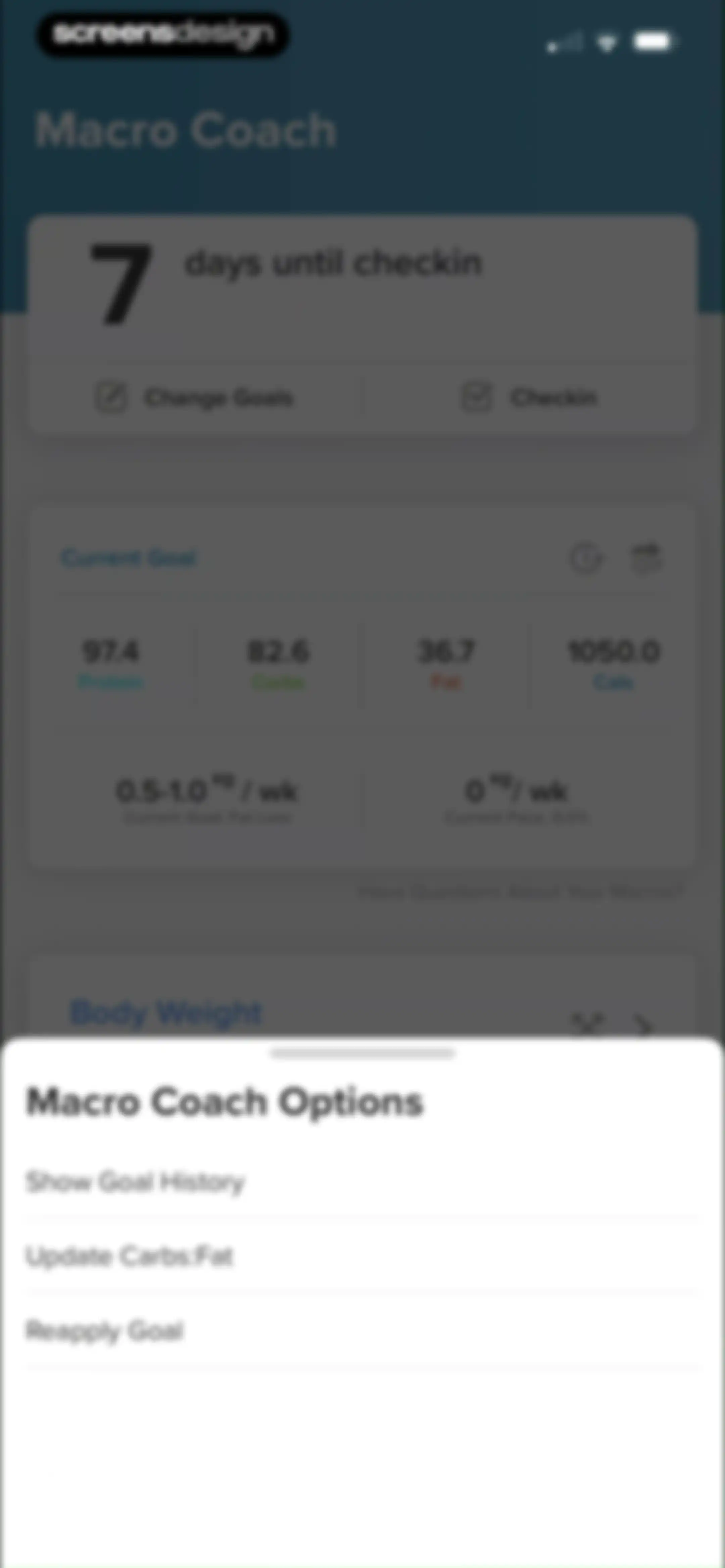My Macros+ | Macro Tracker screen 176