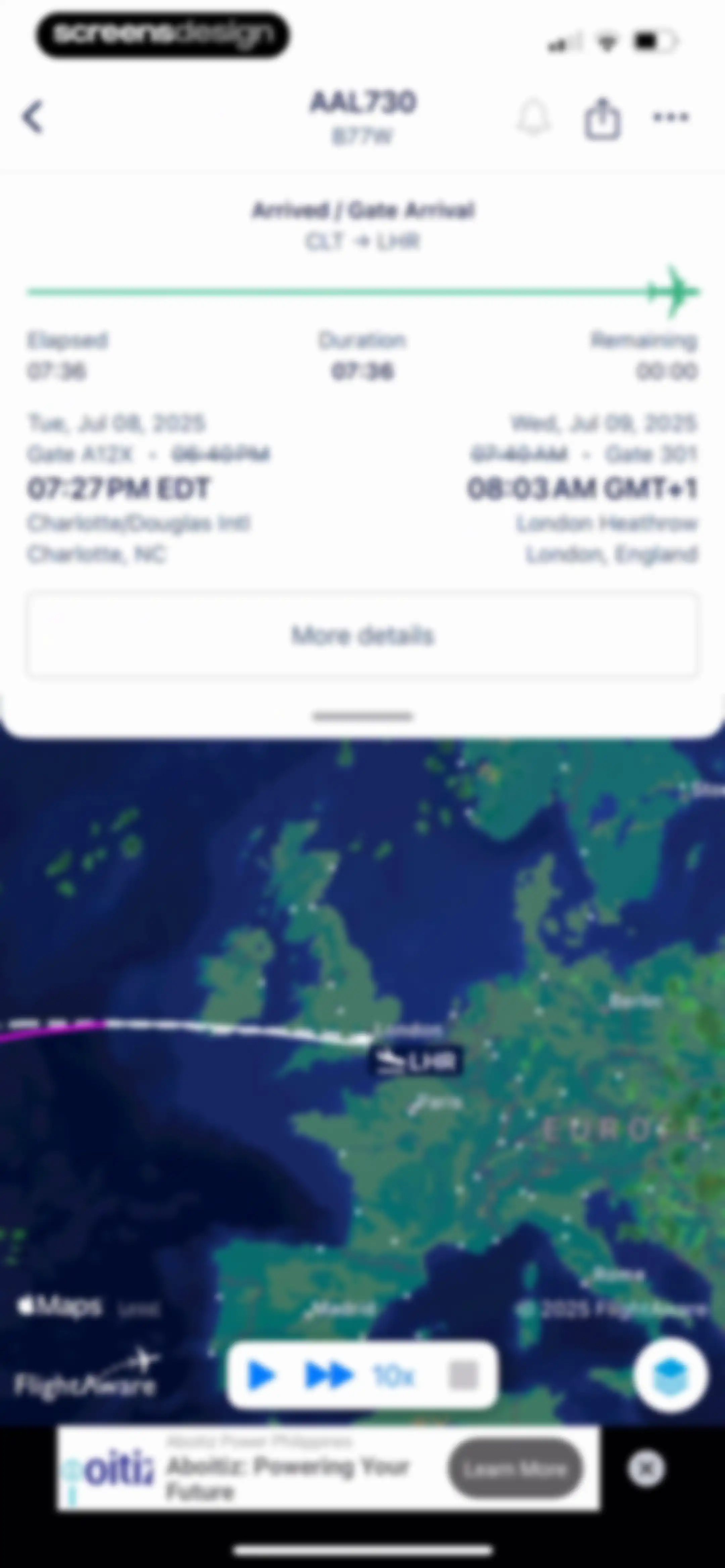FlightAware Flight Tracker screen 22