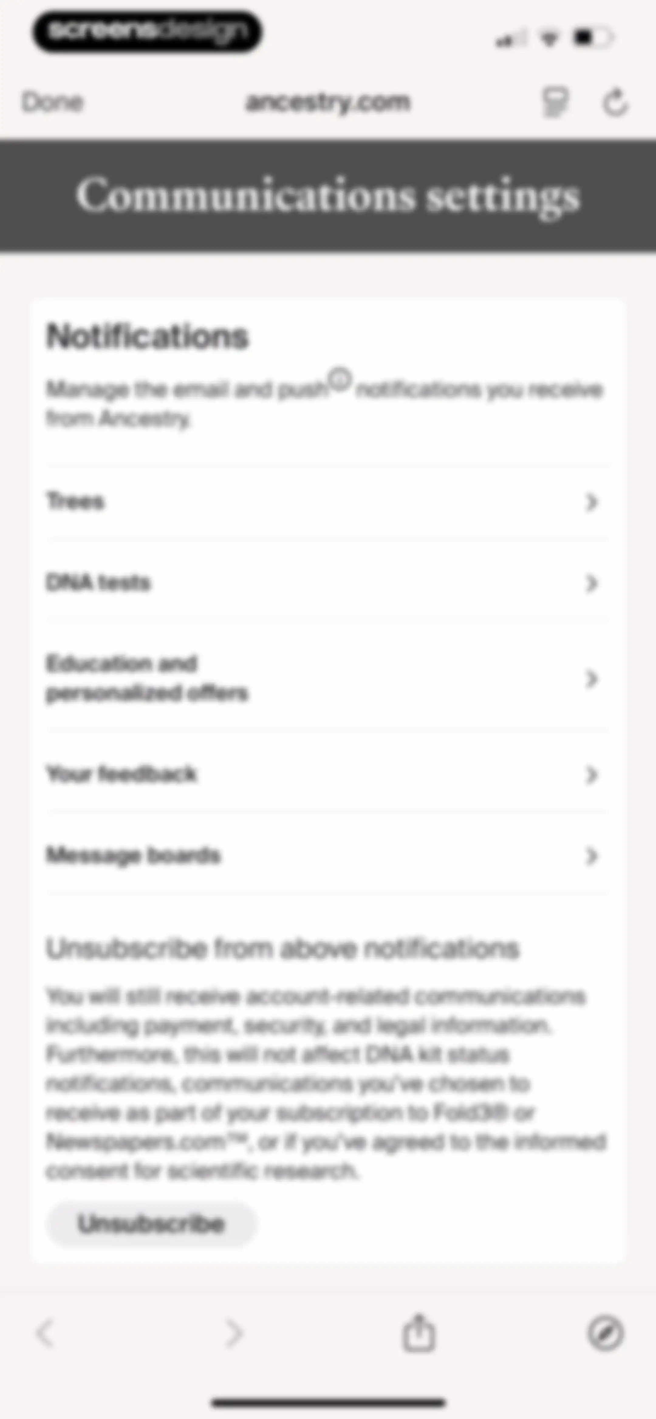 Ancestry: Family History & DNA screen 297