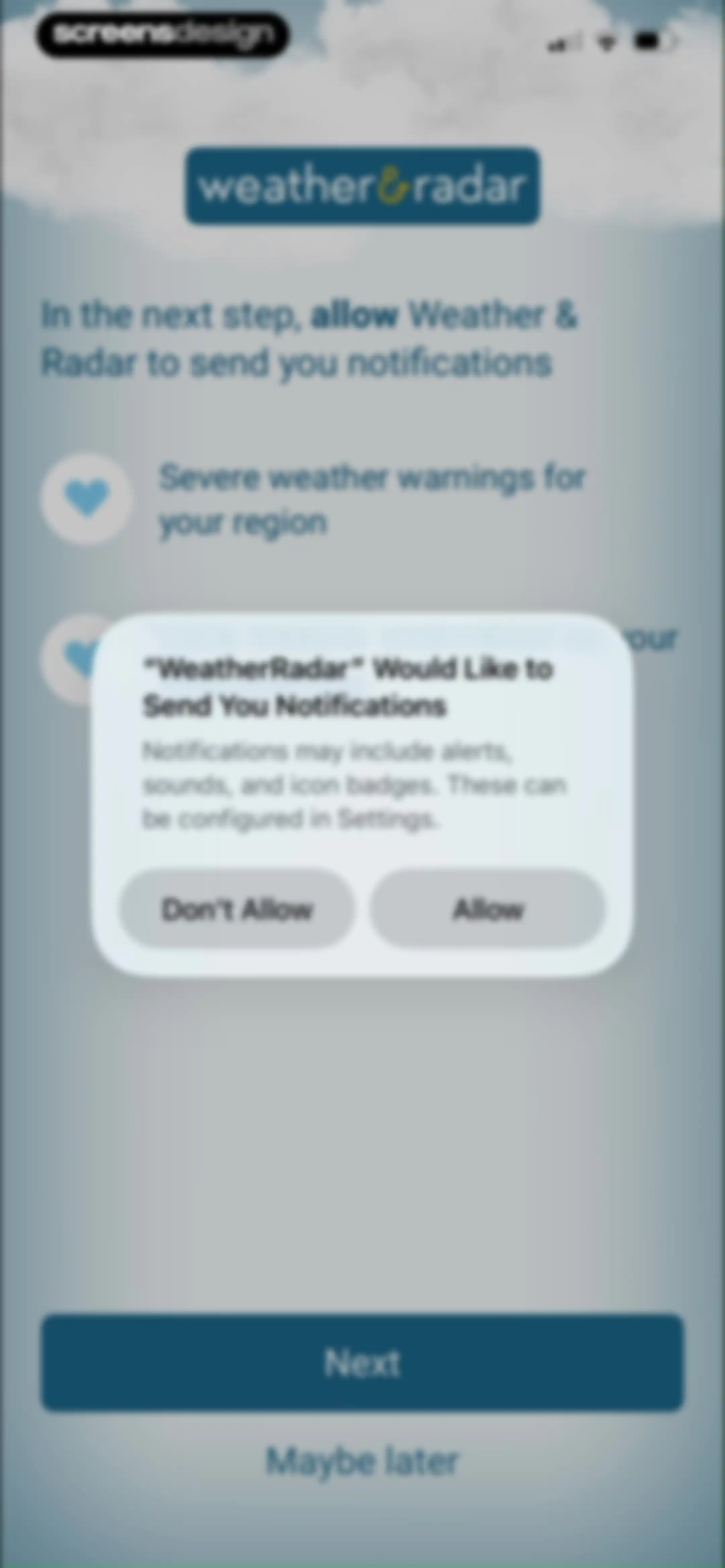 Weather & Radar screen 5