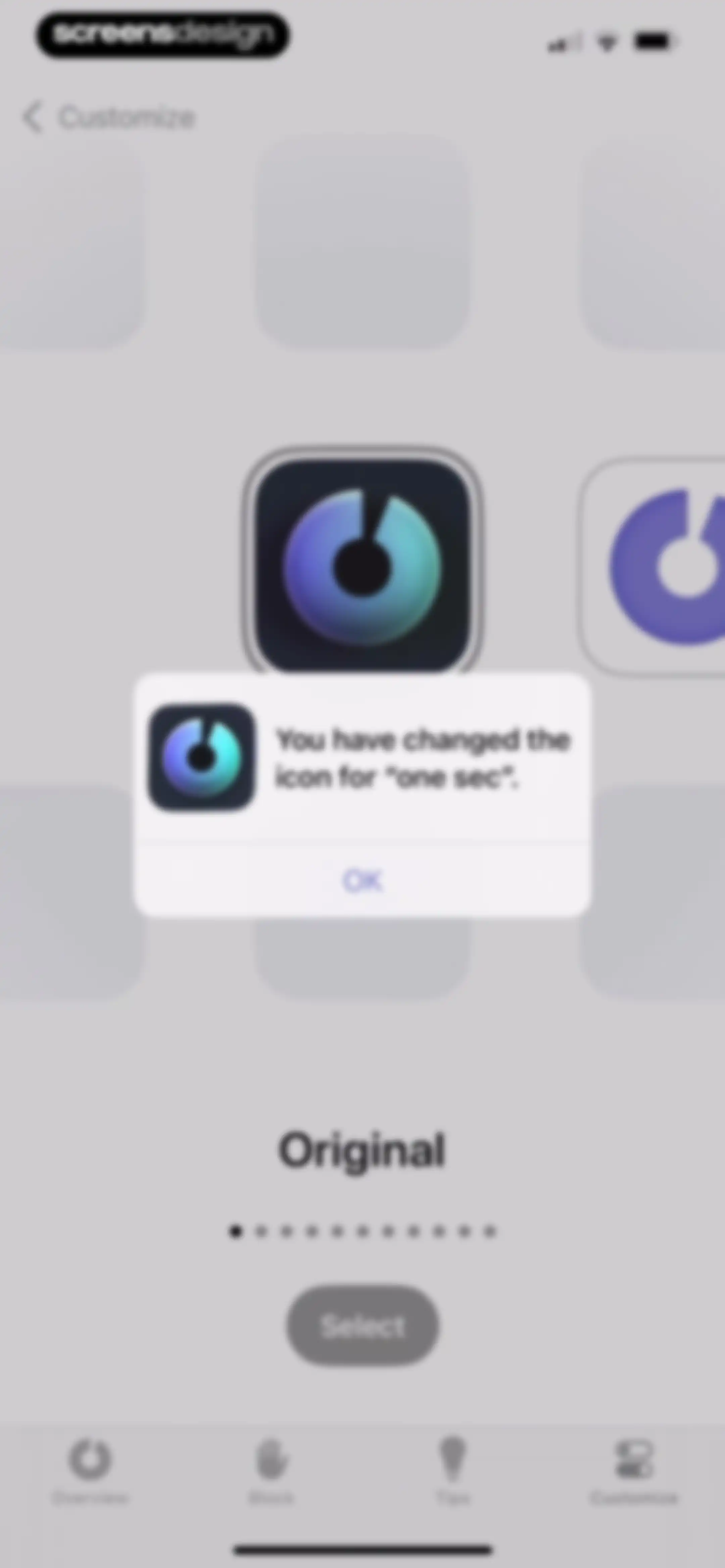 one sec | screen time + focus screen 109