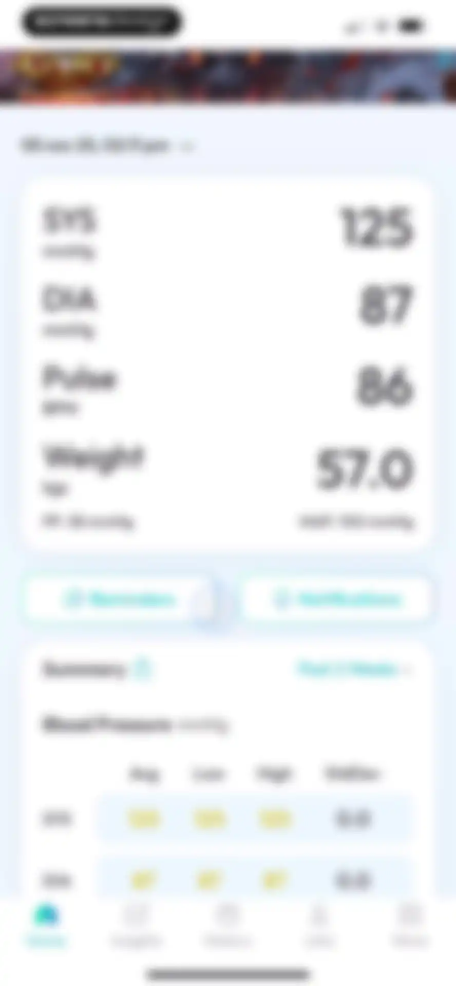 Blood Pressure Tracker SmartBP screen 50