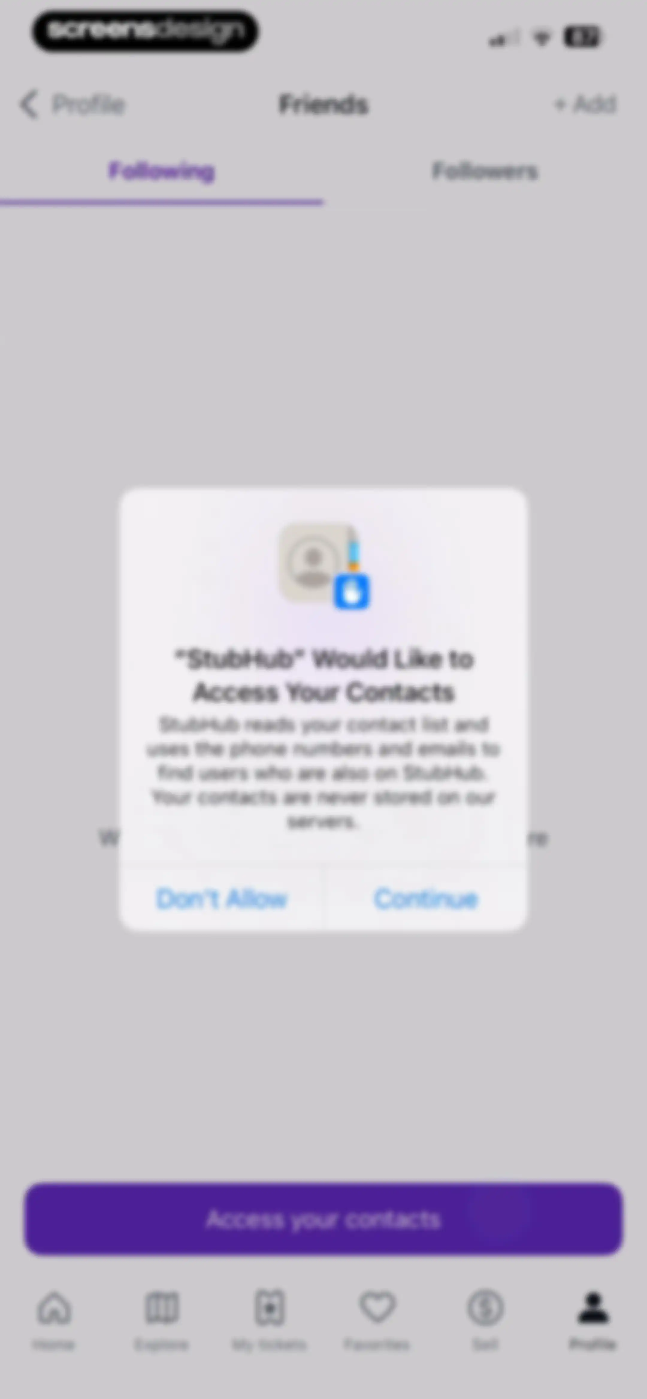 StubHub: Event Tickets screen 112