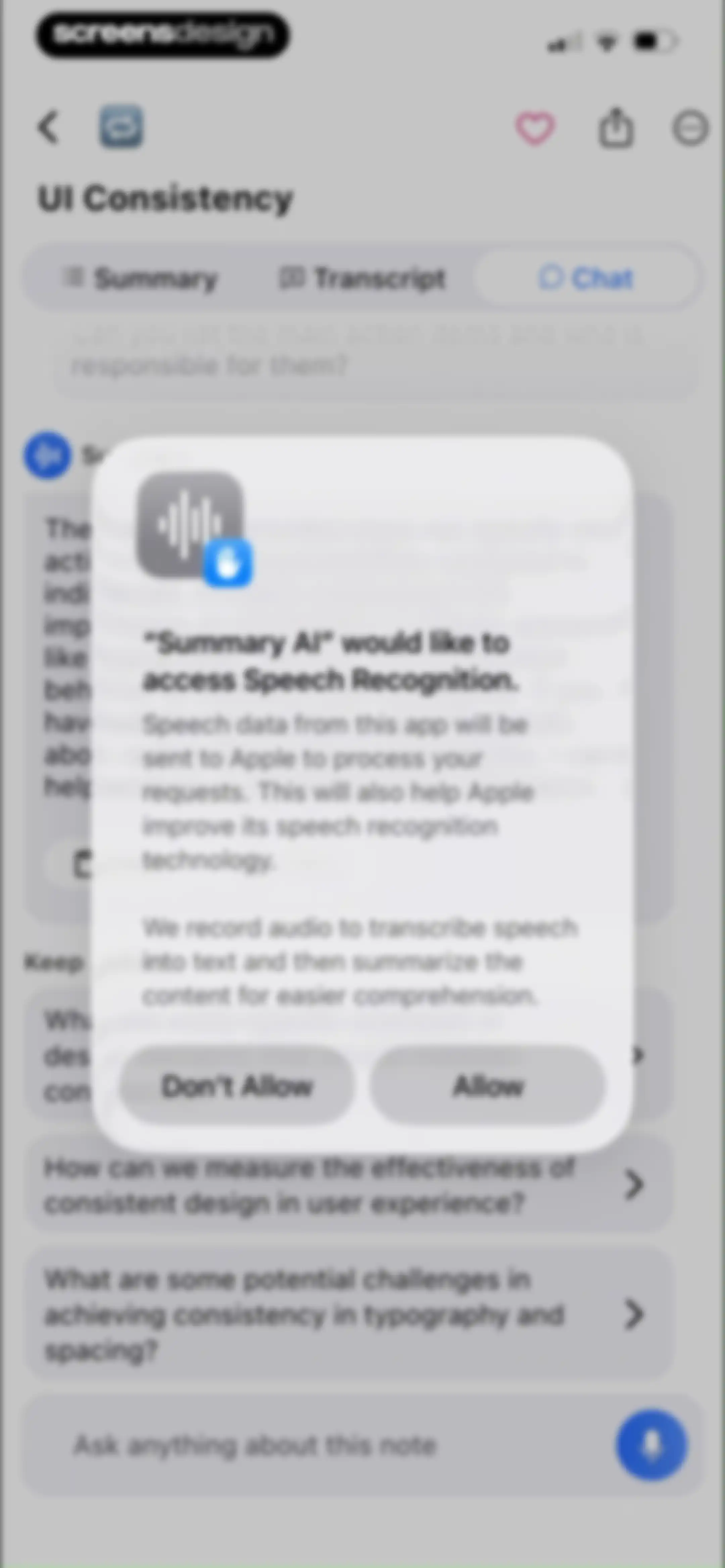 Summary - AI Note Taker screen 53